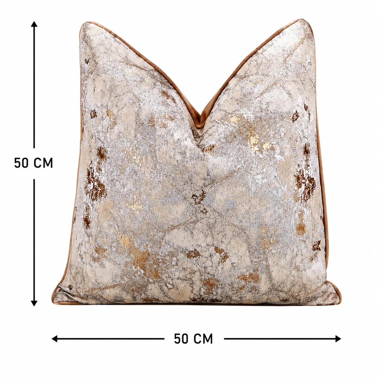 Cojín tela Jacquard moteado, Marrón (50*50cm)