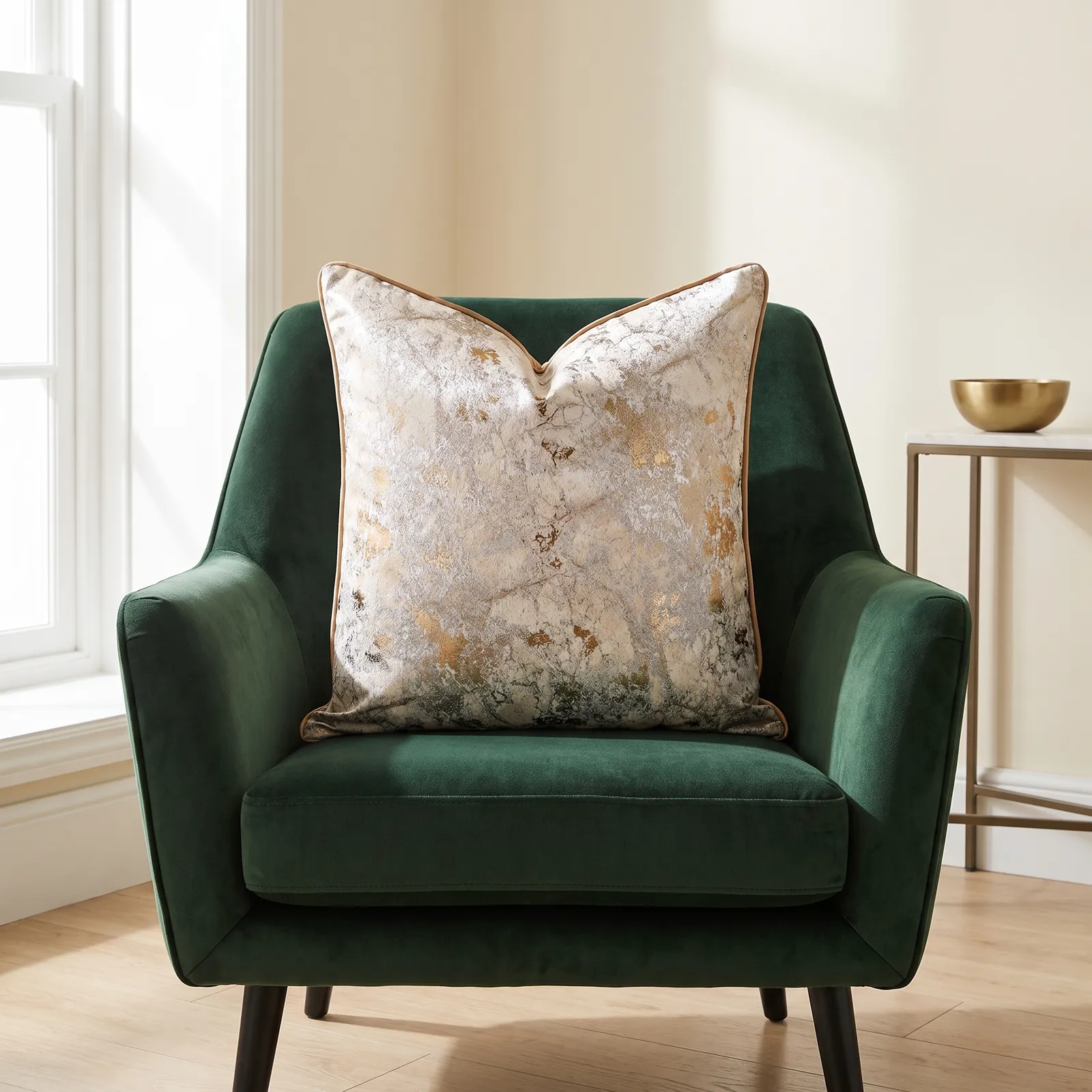 Cojín tela Jacquard moteado, Marrón (50*50cm)