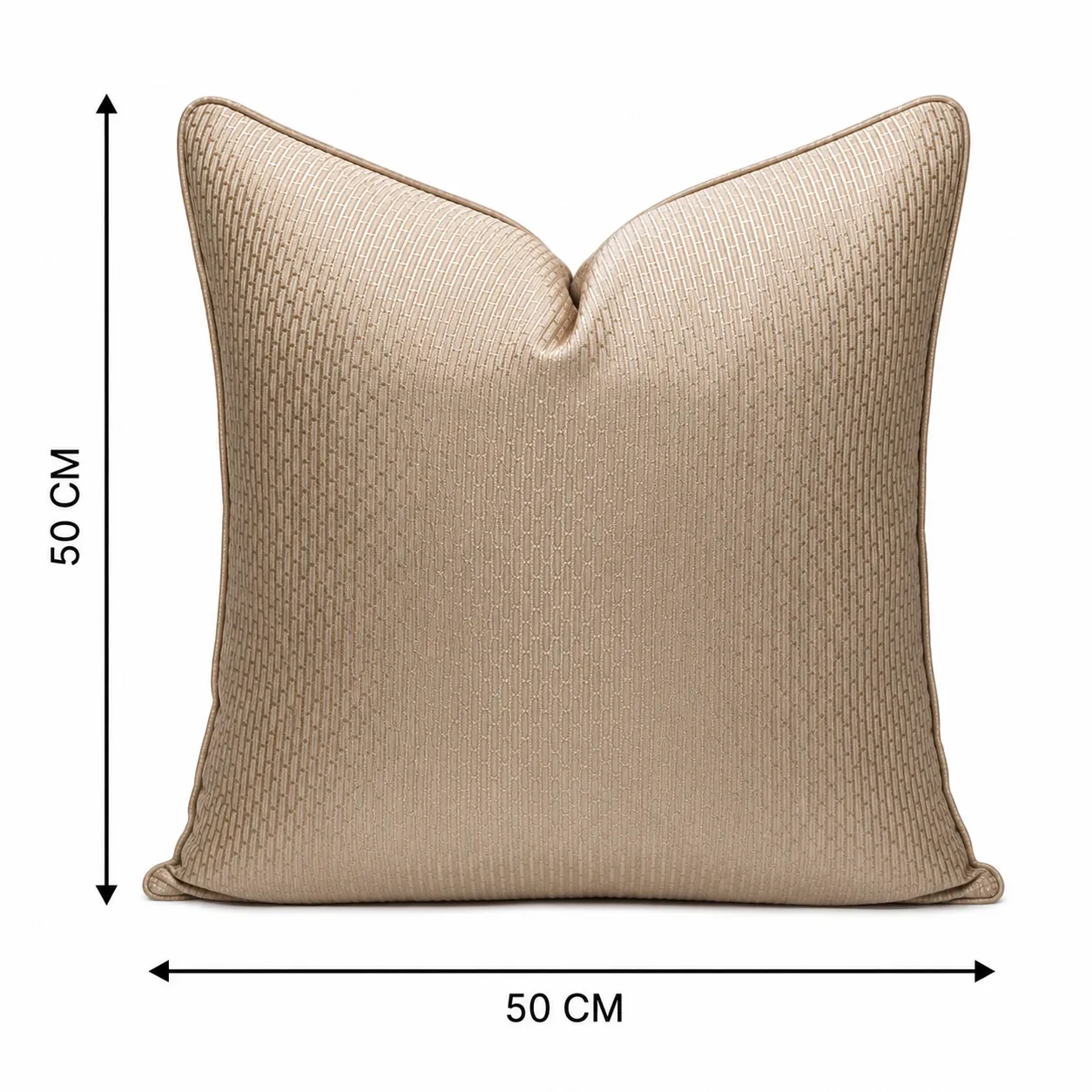 Cojín tela Jacquard geométrico, Camel (50*50cm)