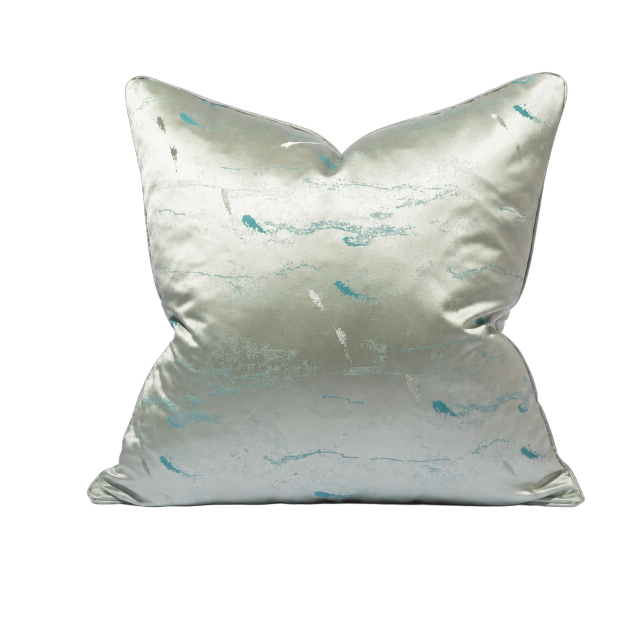 Cojín tela Jacquard jaspeado, Verde menta (45*45cm)