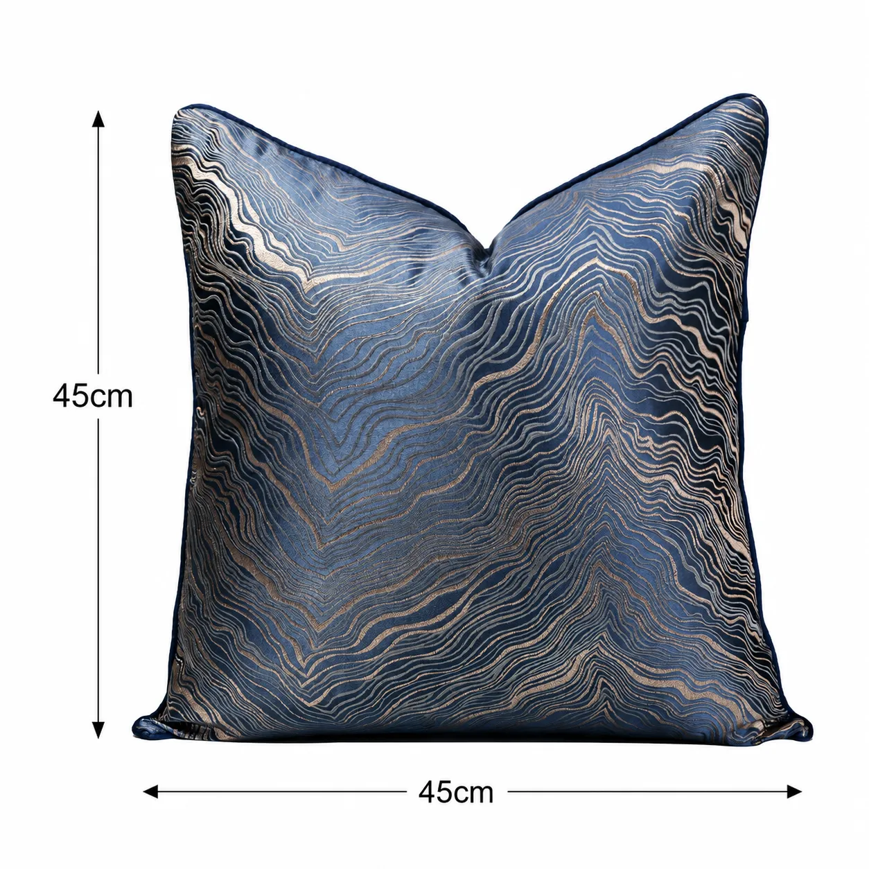 Cojín tela Jacquard lineal, Azul (45*45cm)