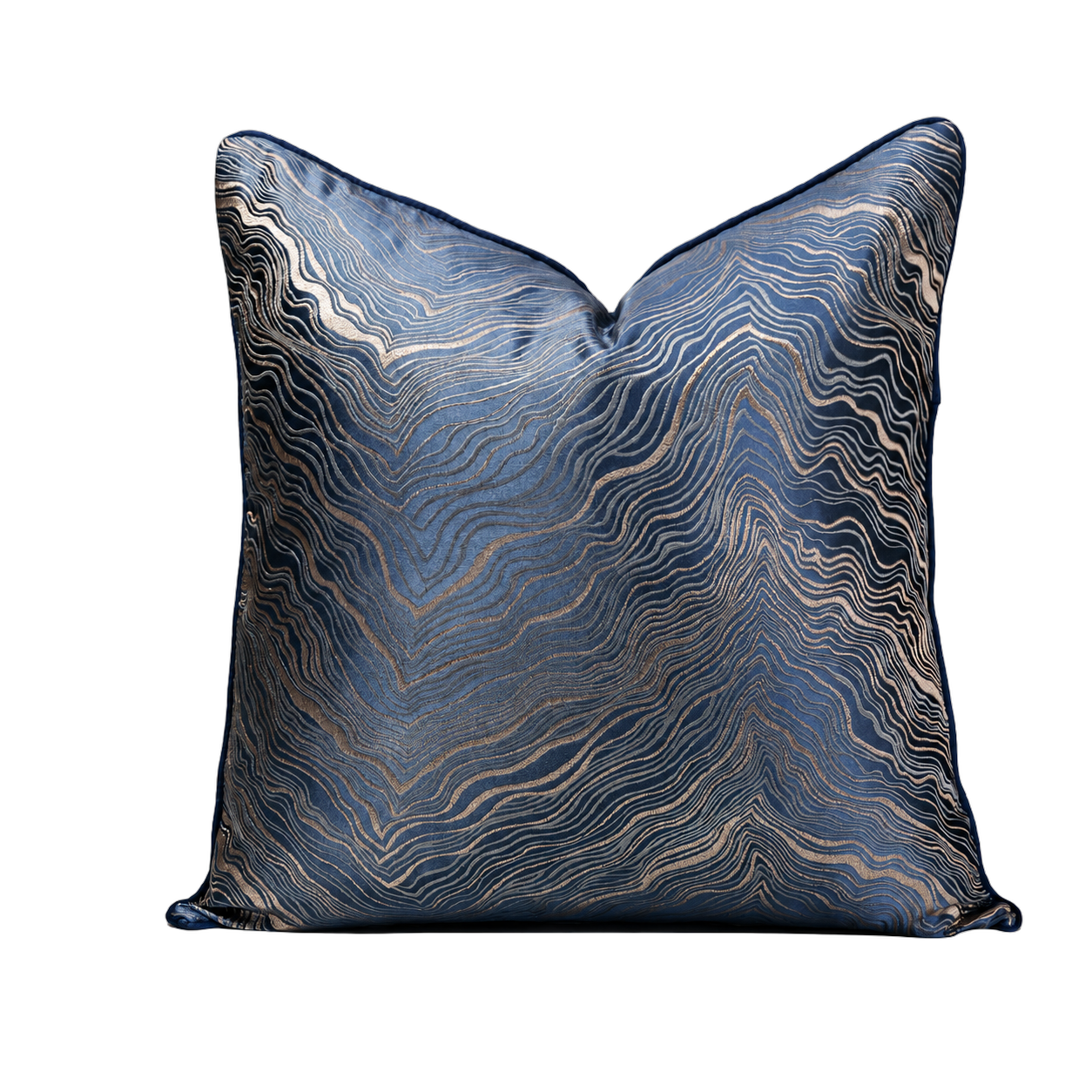 Cojín tela Jacquard lineal, Azul (45*45cm)