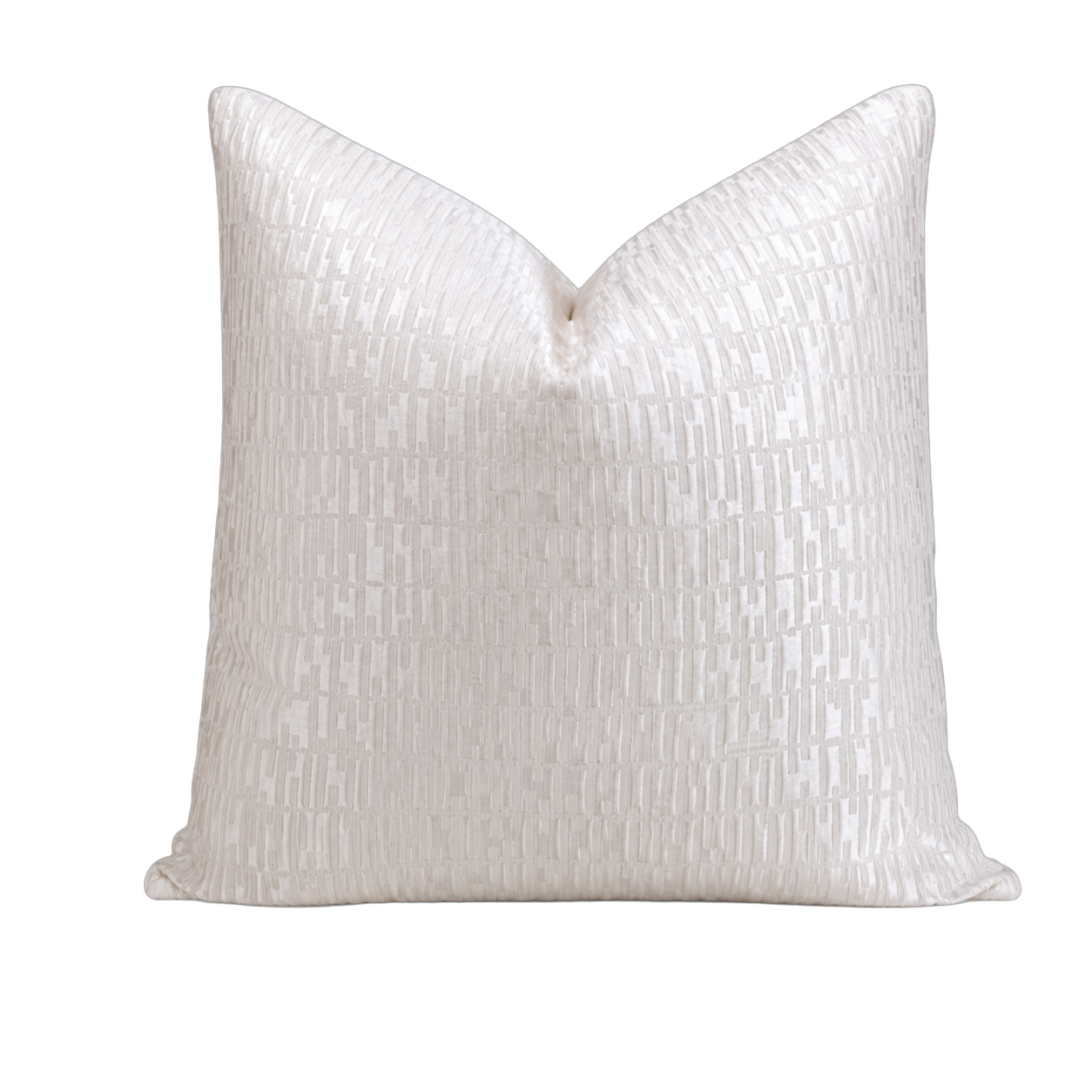 Cojín tela Jacquard geométrico, Blanco perla (50*50cm)
