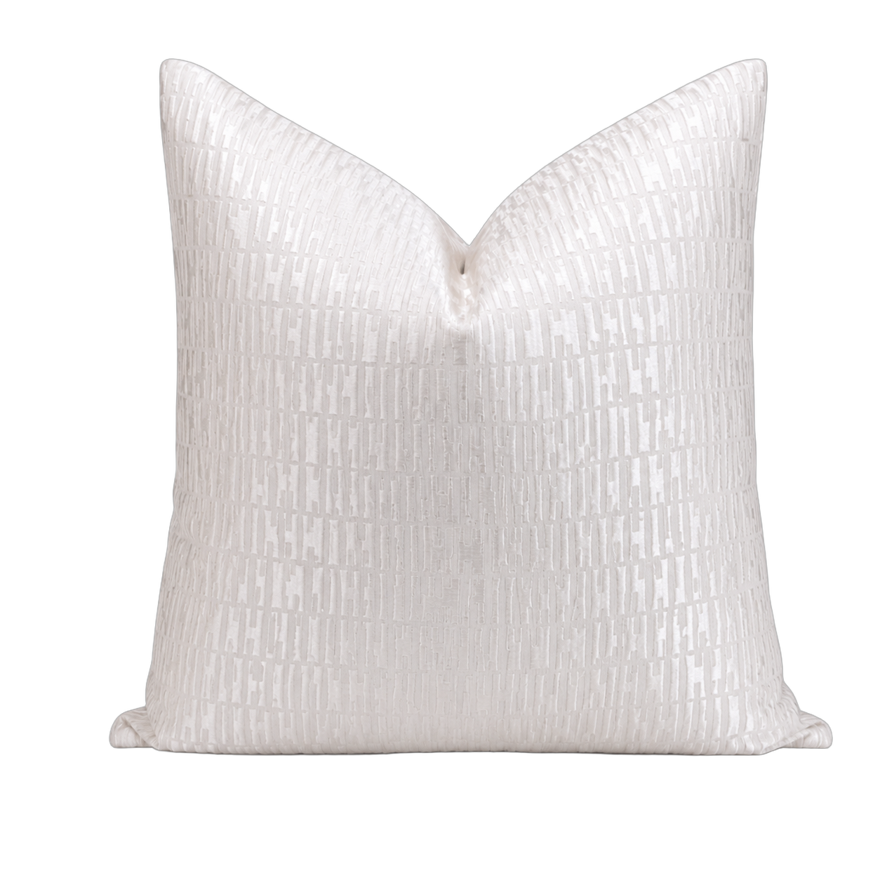 Cojín tela Jacquard geométrico, Blanco perla (60*60cm)