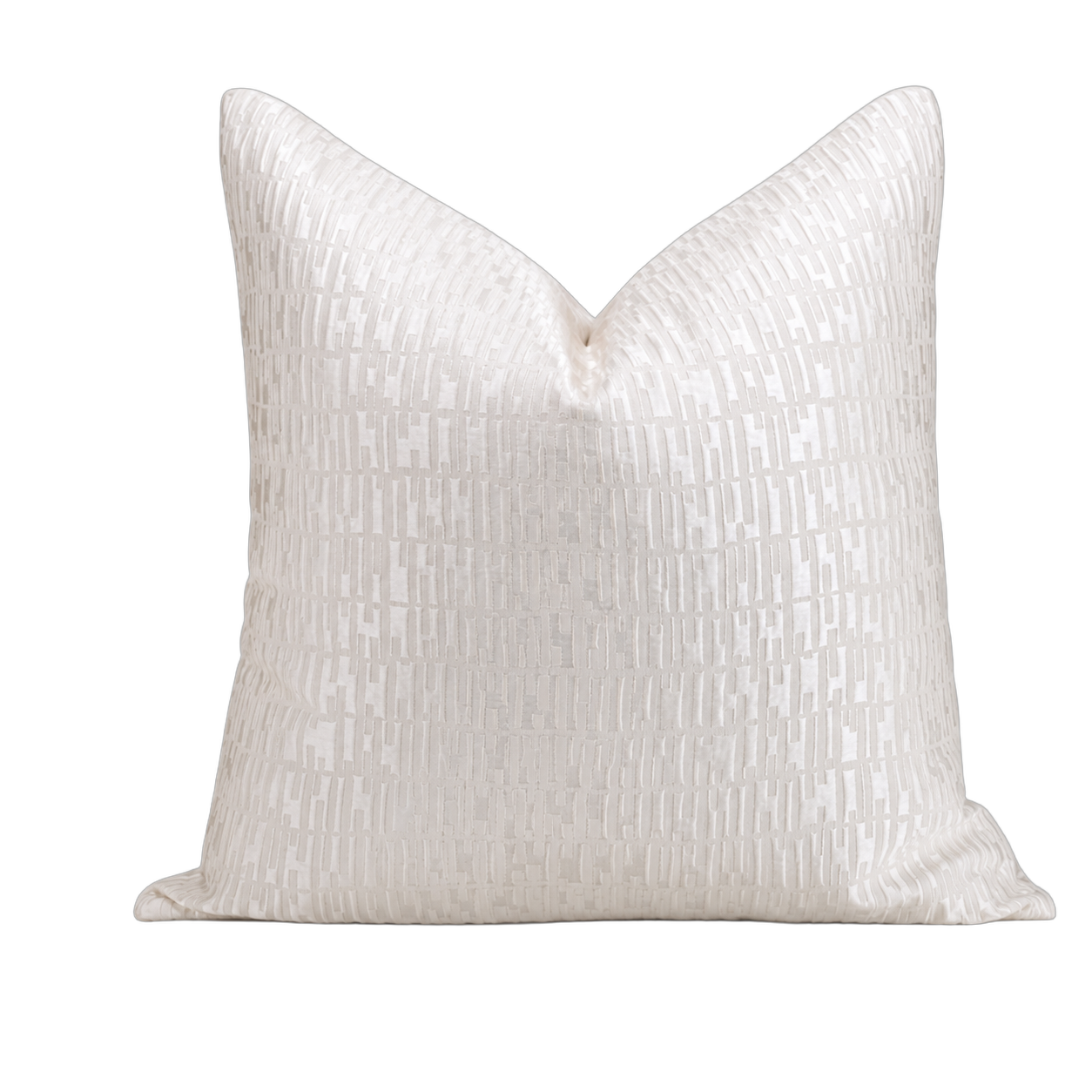 Cojín tela Jacquard geométrico, Blanco perla (45*45cm)