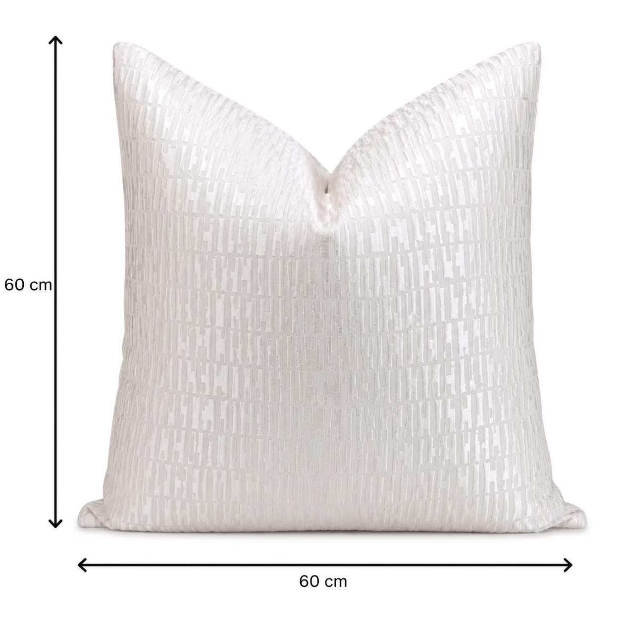 Cojín tela Jacquard geométrico, Blanco (60*60cm)X