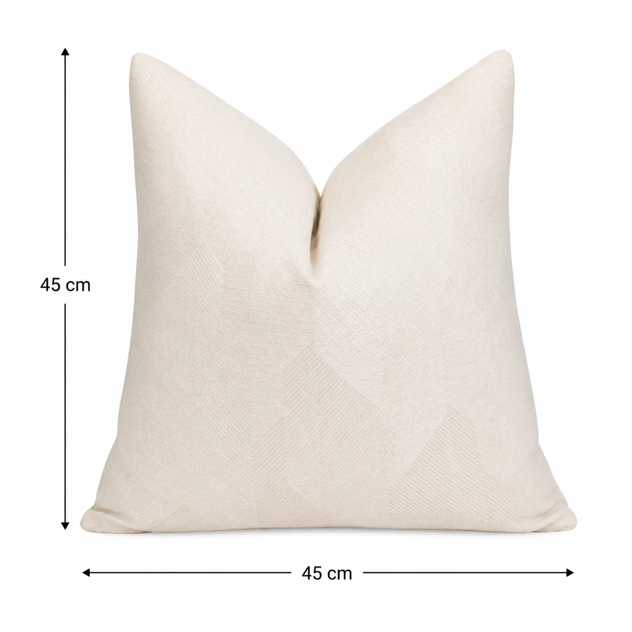 Cojín tela Jacquard geométrico facetado, Marfil (45*45cm)