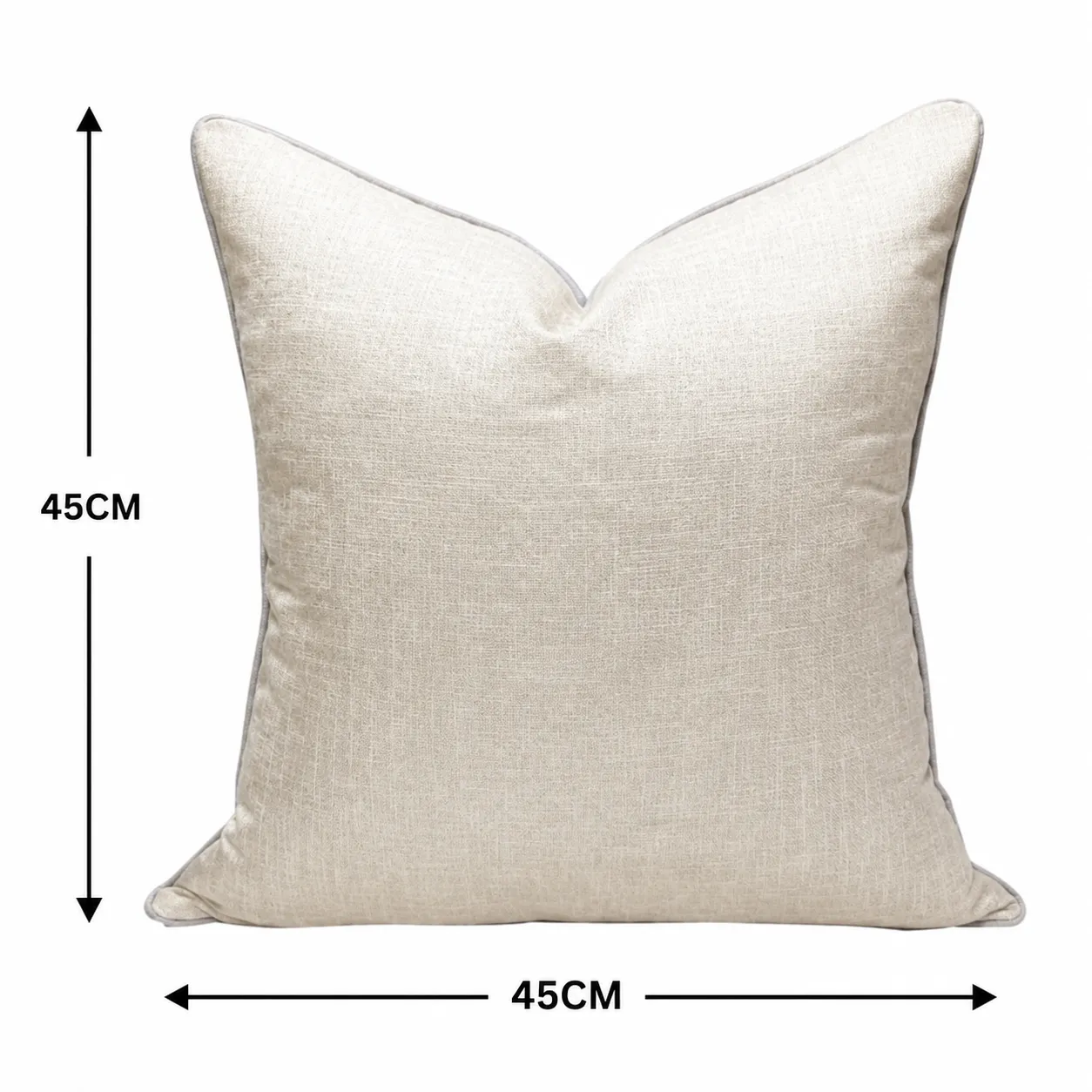 Cojín tela Jacquard liso, Hueso (45*45cm)