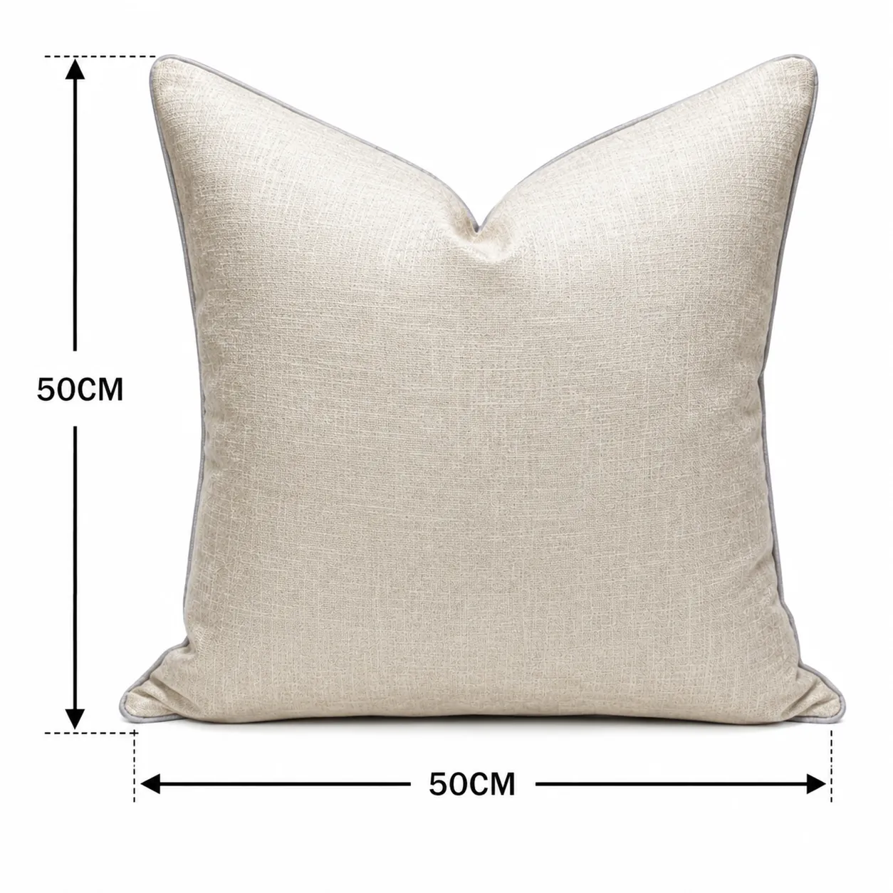 Cojín tela Jacquard liso, Hueso (50*50cm)