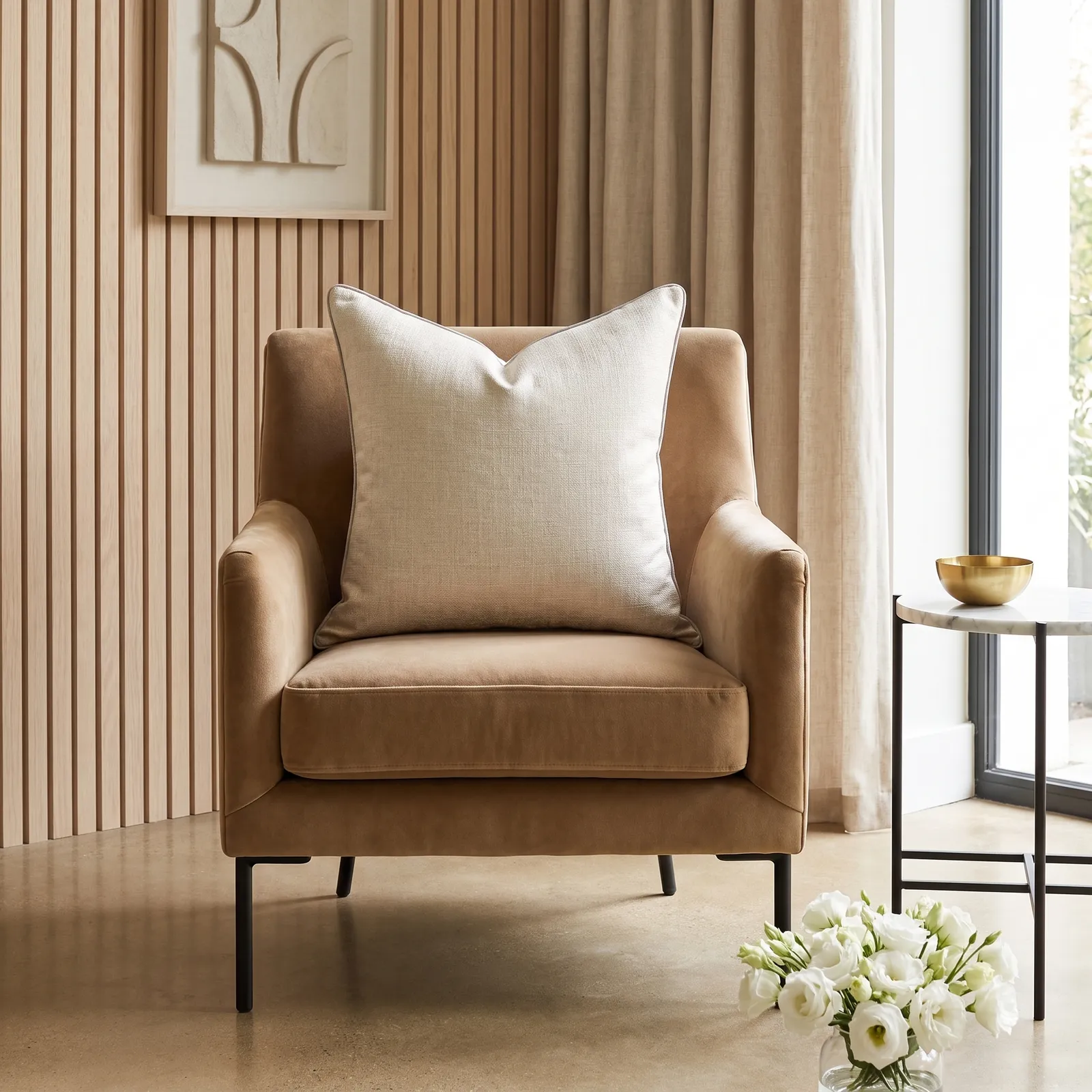 Cojín tela Jacquard liso, Hueso (50*50cm)