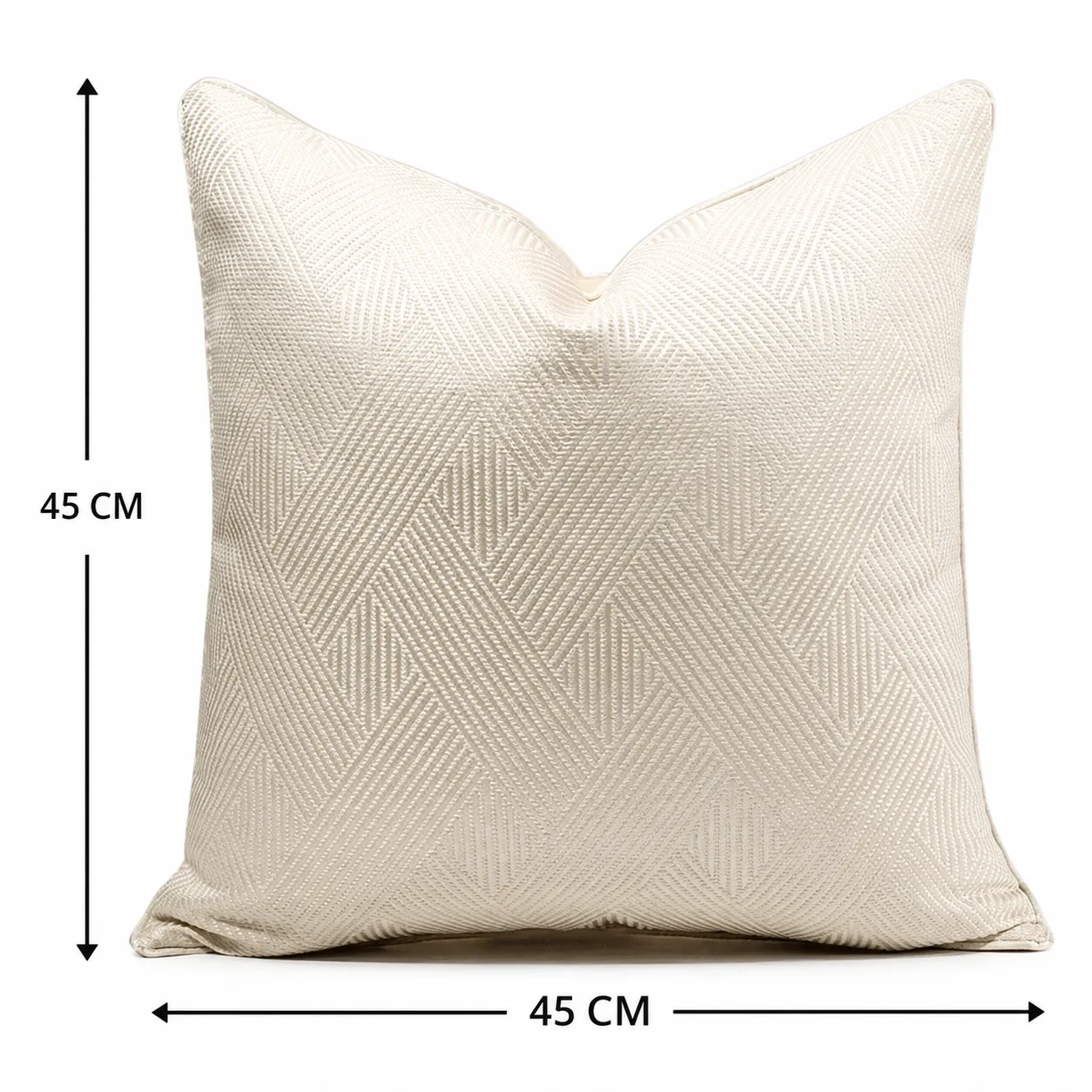Cojín tela Jacquard tejido, Marfil (45*45cm)