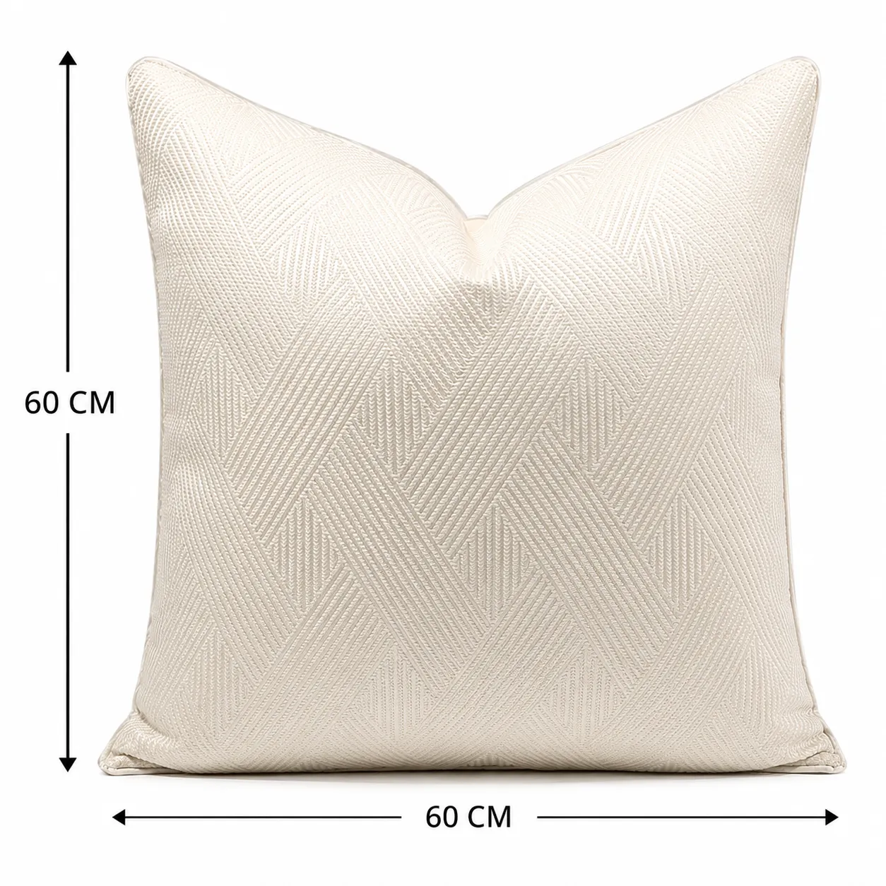 Cojín tela Jacquard liso, Marfil (60*60cm)X