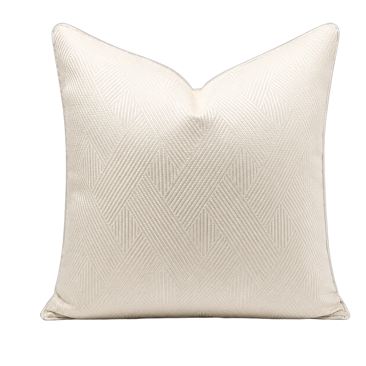 Cojín tela Jacquard lineal, Marfil (60*60cm)