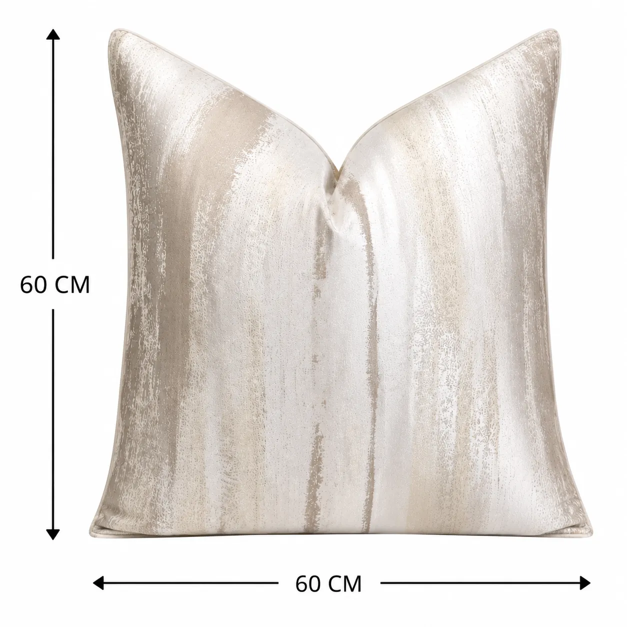 Cojín tela Jacquard veteado, Hueso (60*60cm)X