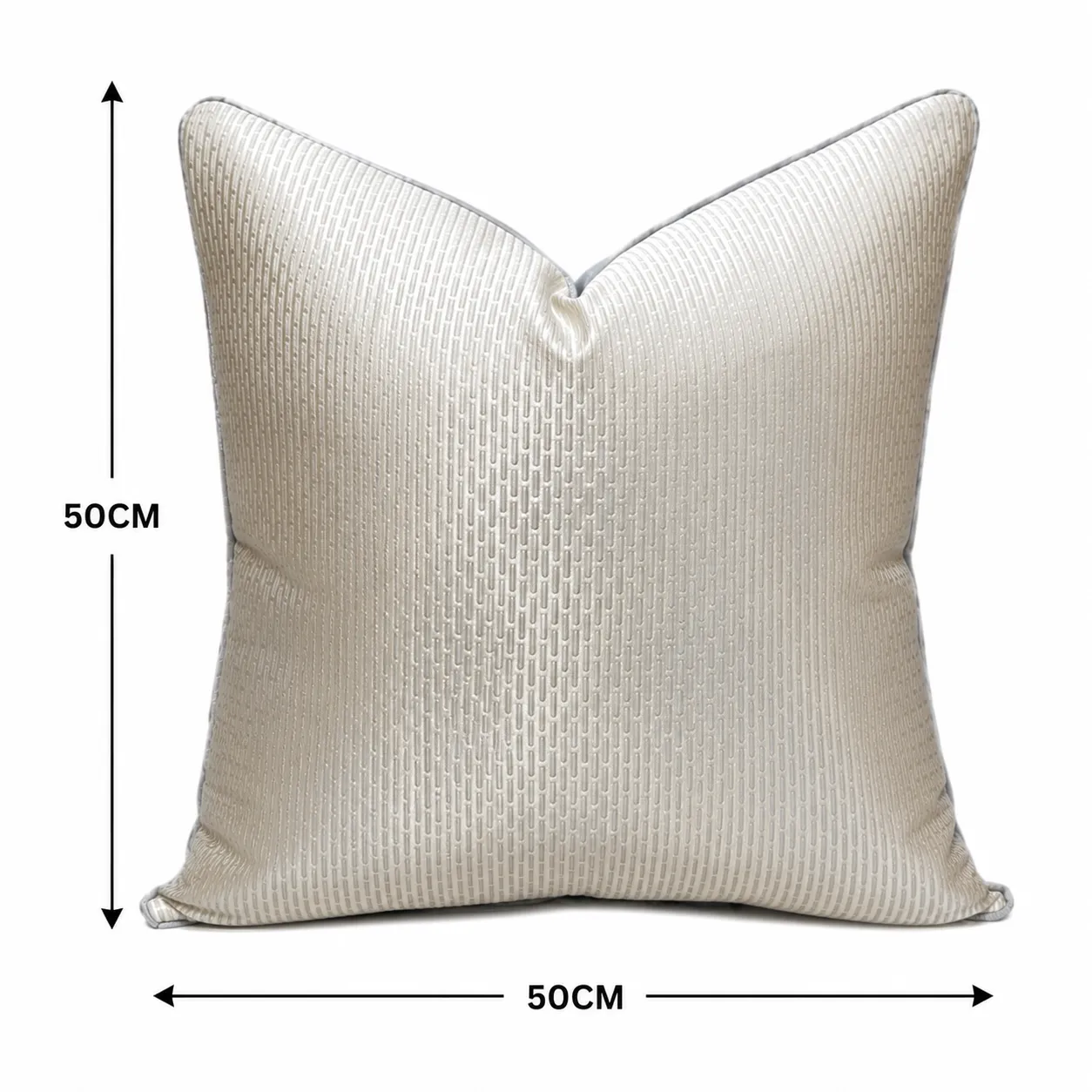 Cojín tela Jacquard geométrico, Hueso (50*50cm)