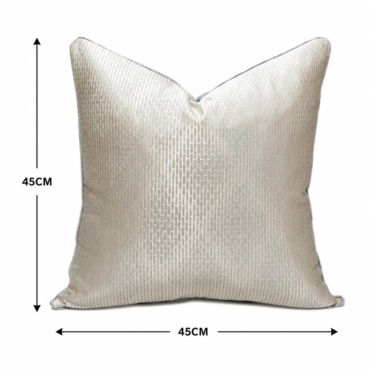 Cojín tela Jacquard geométrico, Hueso (45*45cm)