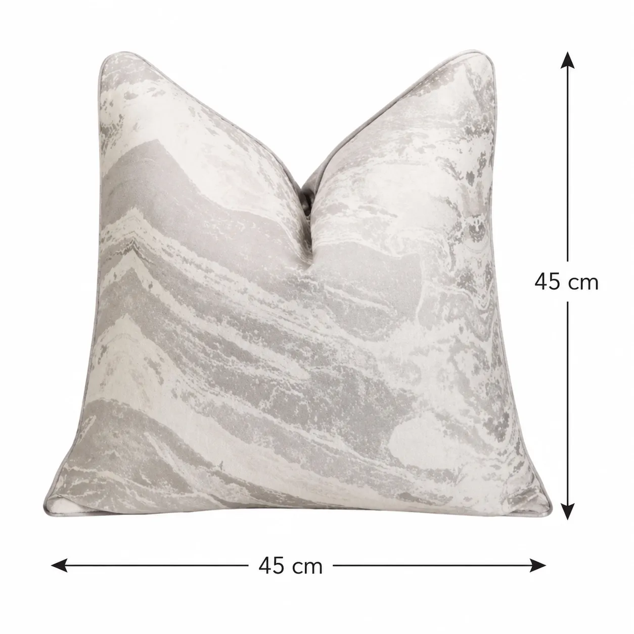 Cojín tela Jacquard marmoleado, Hueso y gris (45*45cm)