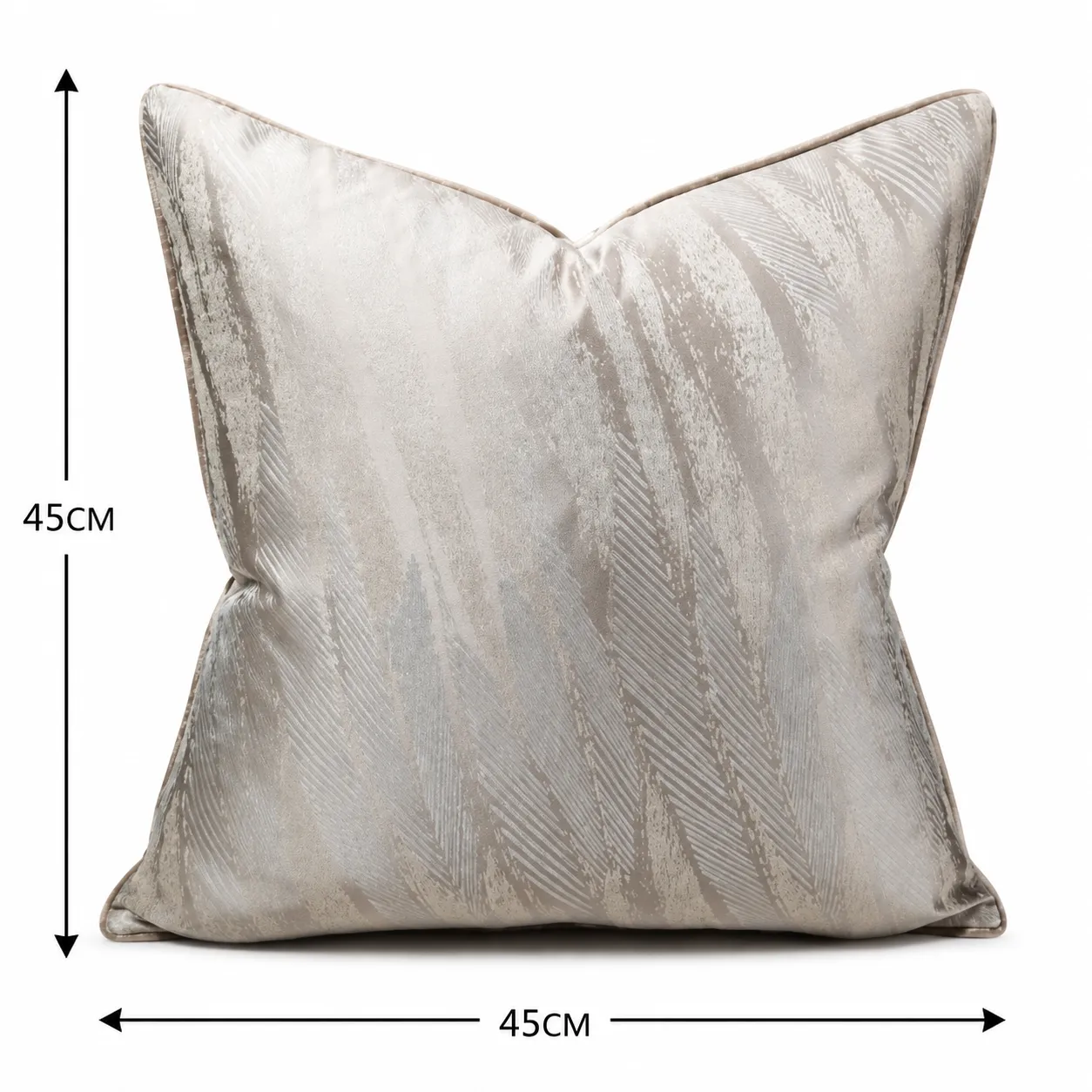 Cojín tela Jacquard rayado, Gris claro (45*45cm)