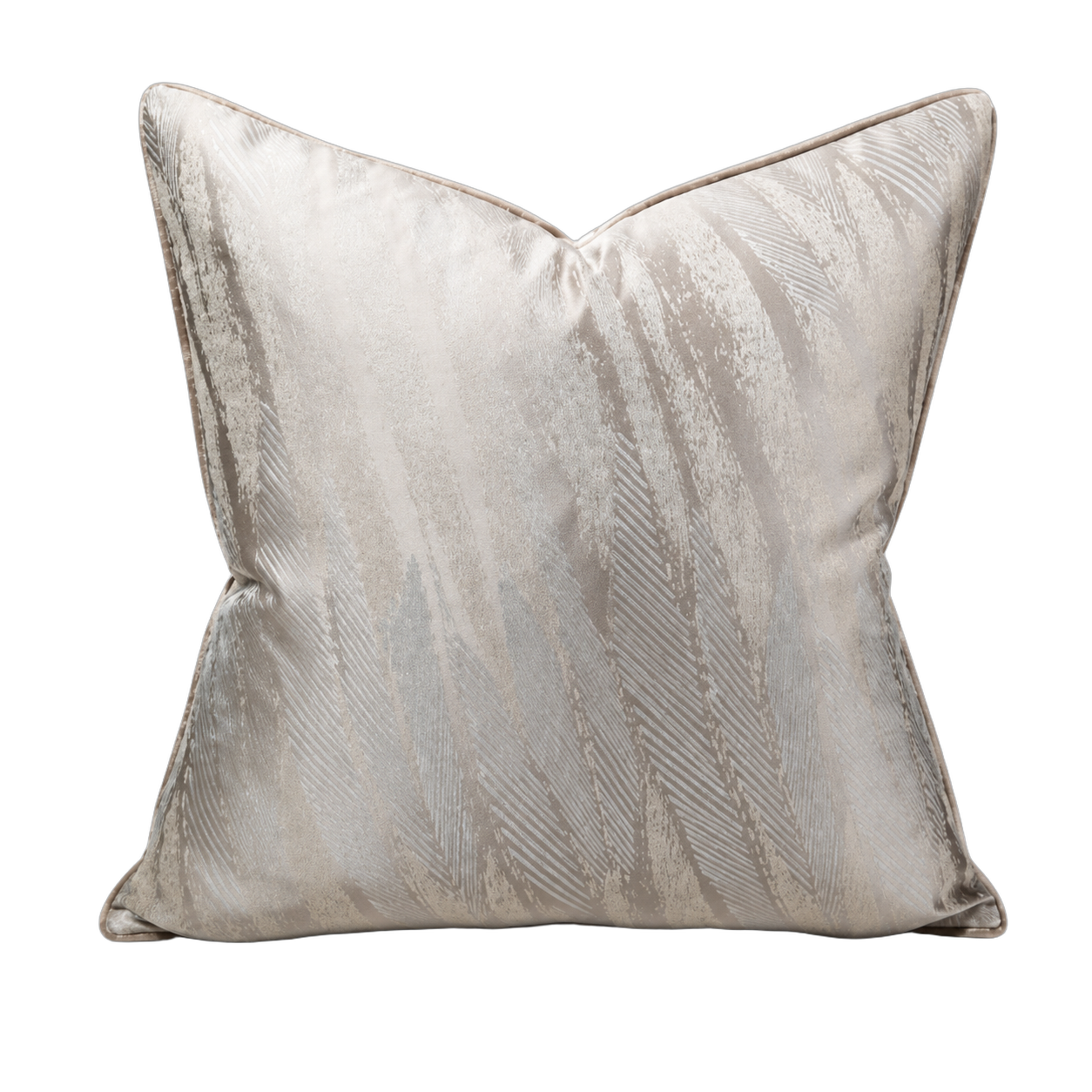 Cojín tela Jacquard rayado, Gris claro (45*45cm)