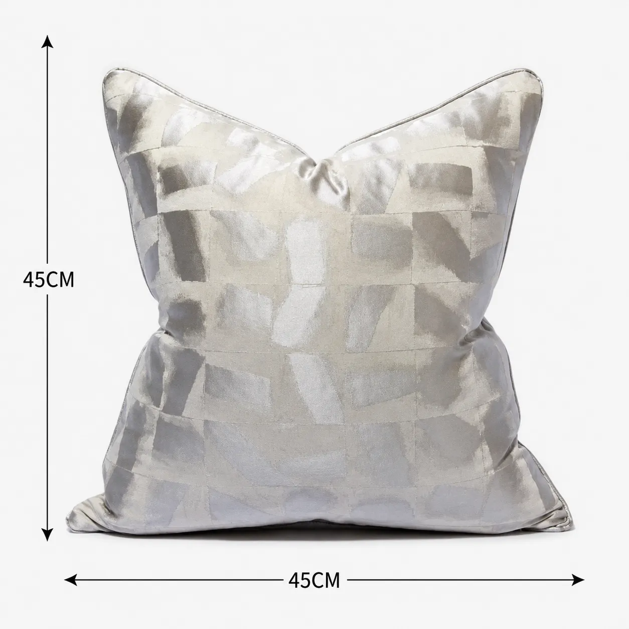 Cojín tela Jacquard metalizado, Gris perla (45*45cm)