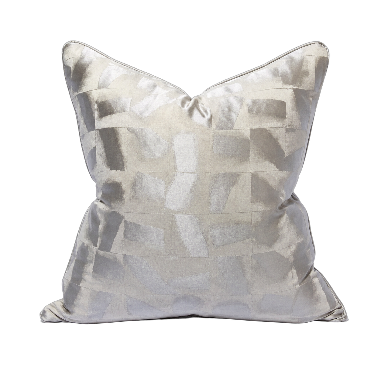 Cojín tela Jacquard metalizado, Gris perla (45*45cm)