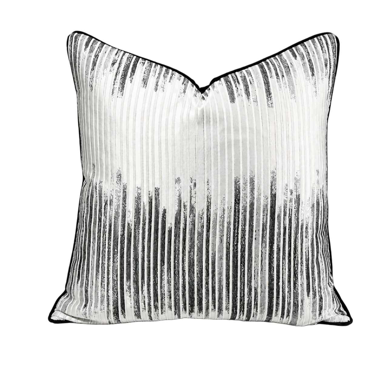 Cojín rayado degradé, Blanco y negro (45*45cm)