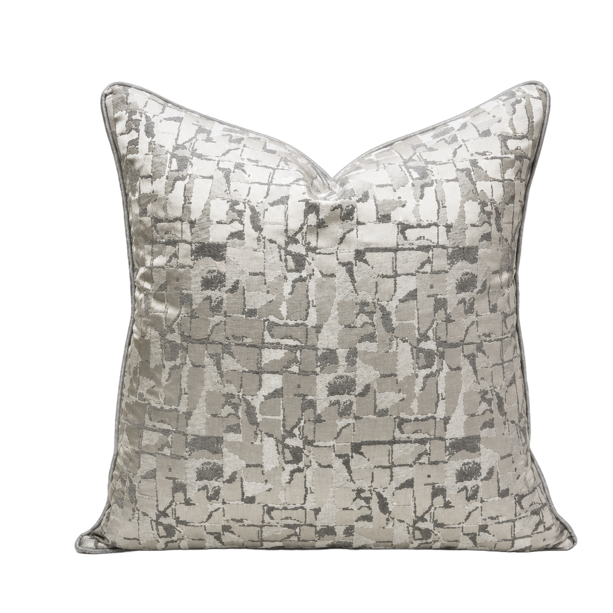 Cojín de mosaico metalizado, Plata (45*45cm)
