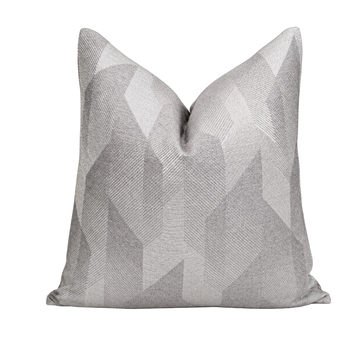 Cojín geométrico facetado, Gris claro (45*45cm)