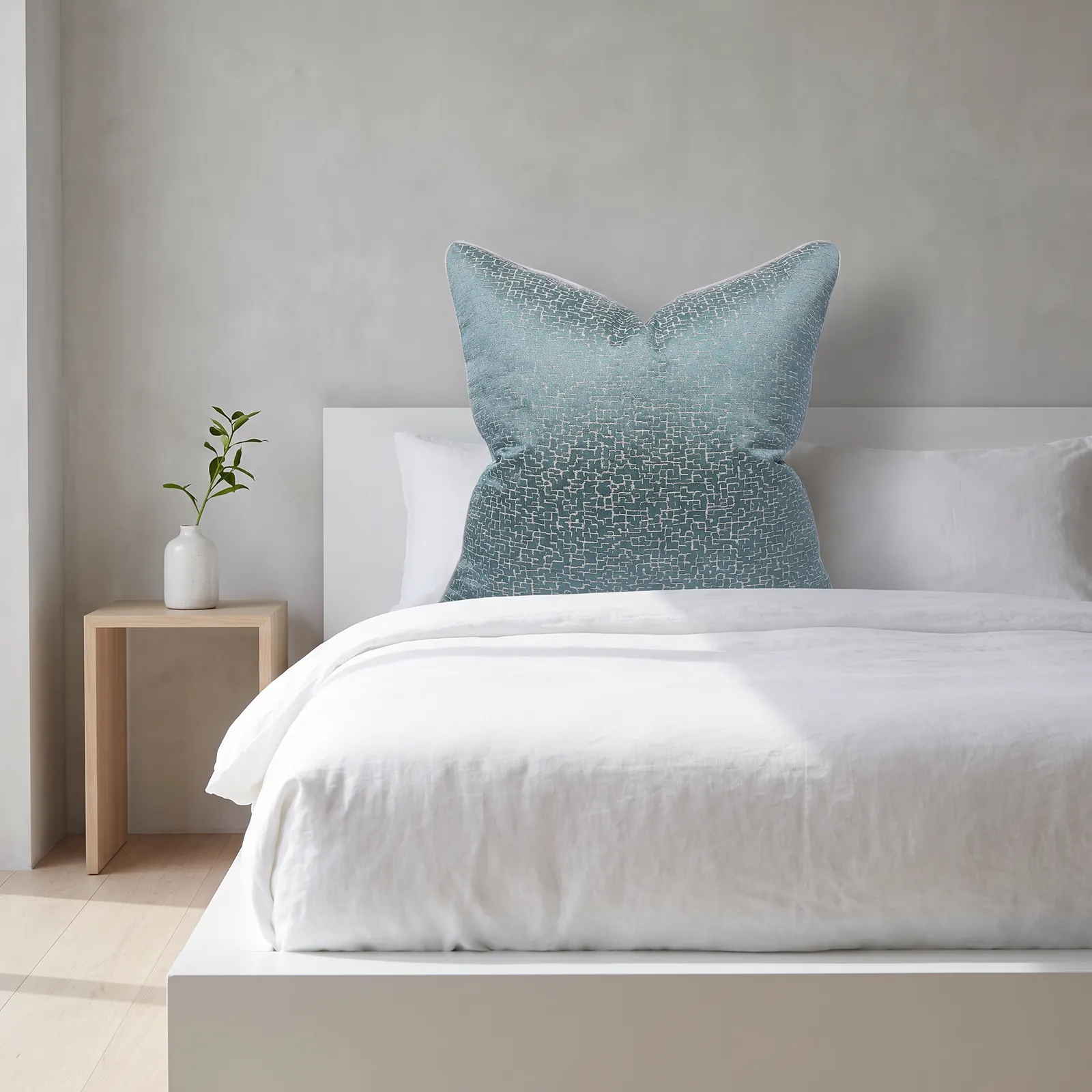 Cojín tela Jacquard lineal, Verde (45*45cm)