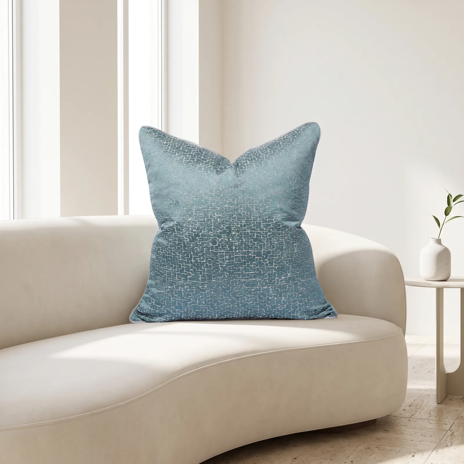 Cojín tela Jacquard lineal, Verde (50*50cm)