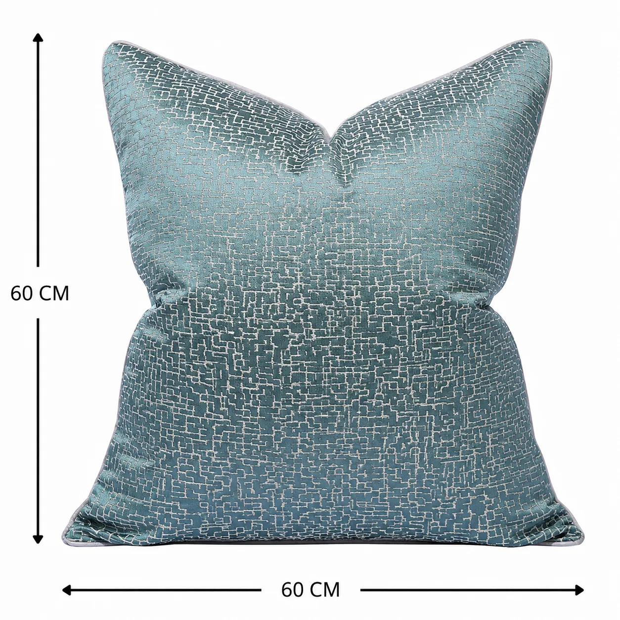 Cojín tela Jacquard lineal, Verde (60*60cm)