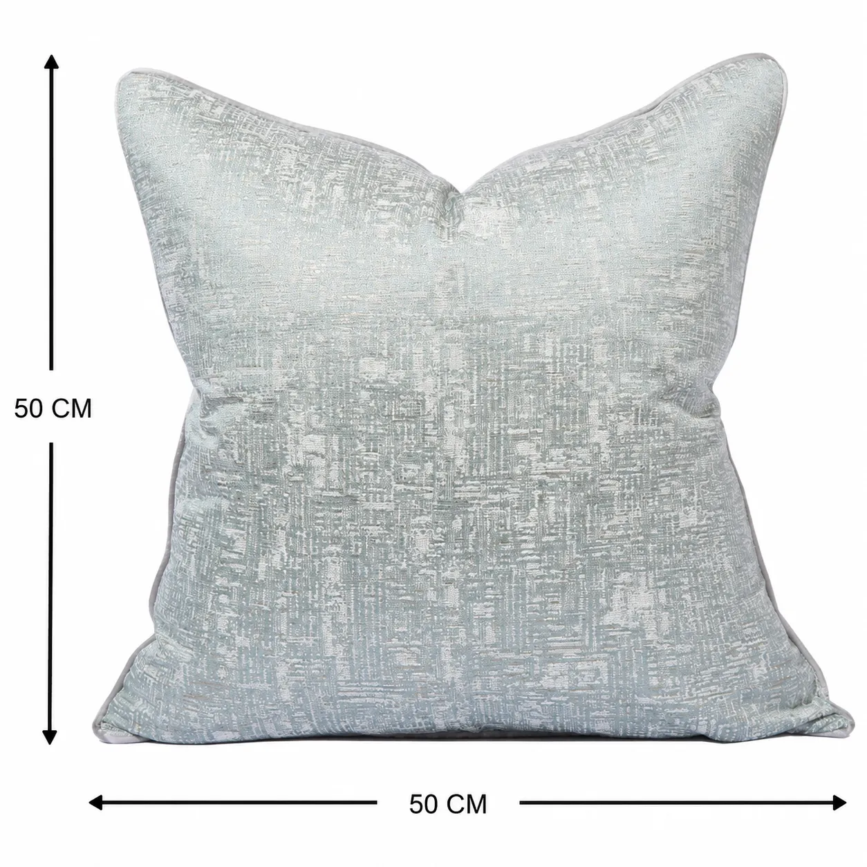 Cojín tela Jacquard jaspeado suave, Verde agua (50*50cm)
