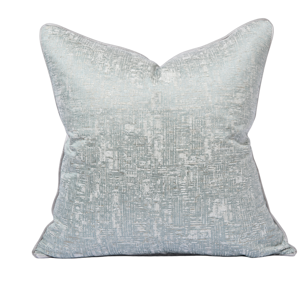 Cojín tela Jacquard jaspeado suave, Verde agua (50*50cm)