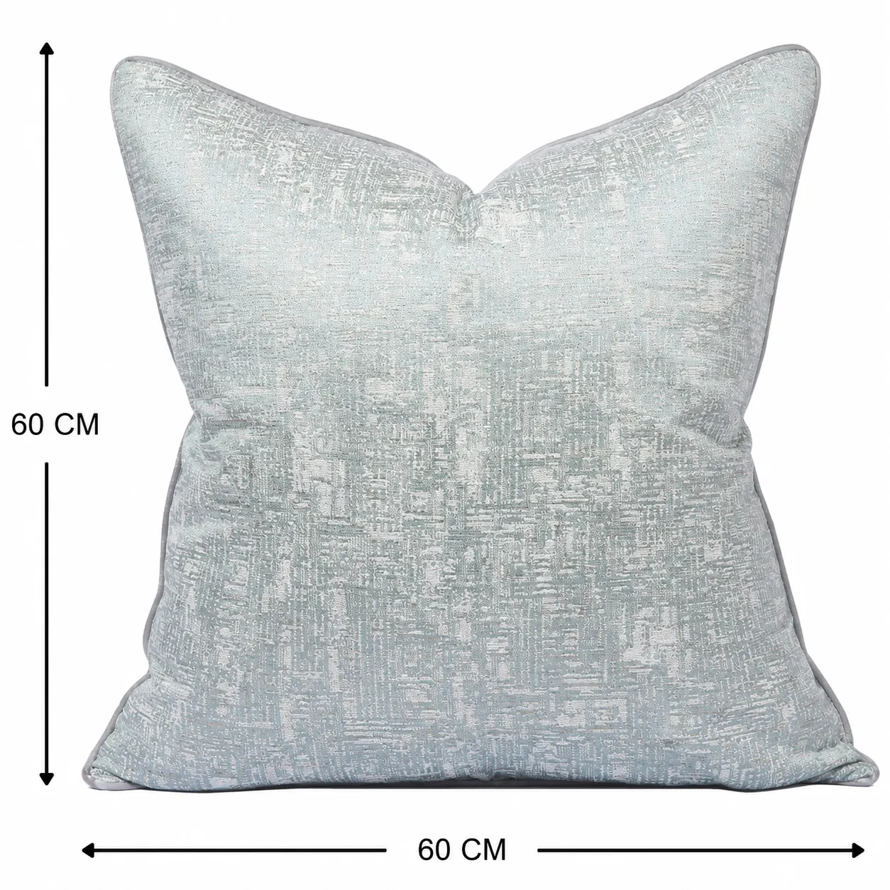 Cojín tela Jacquard jaspeado suave, Verde agua (60*60cm)
