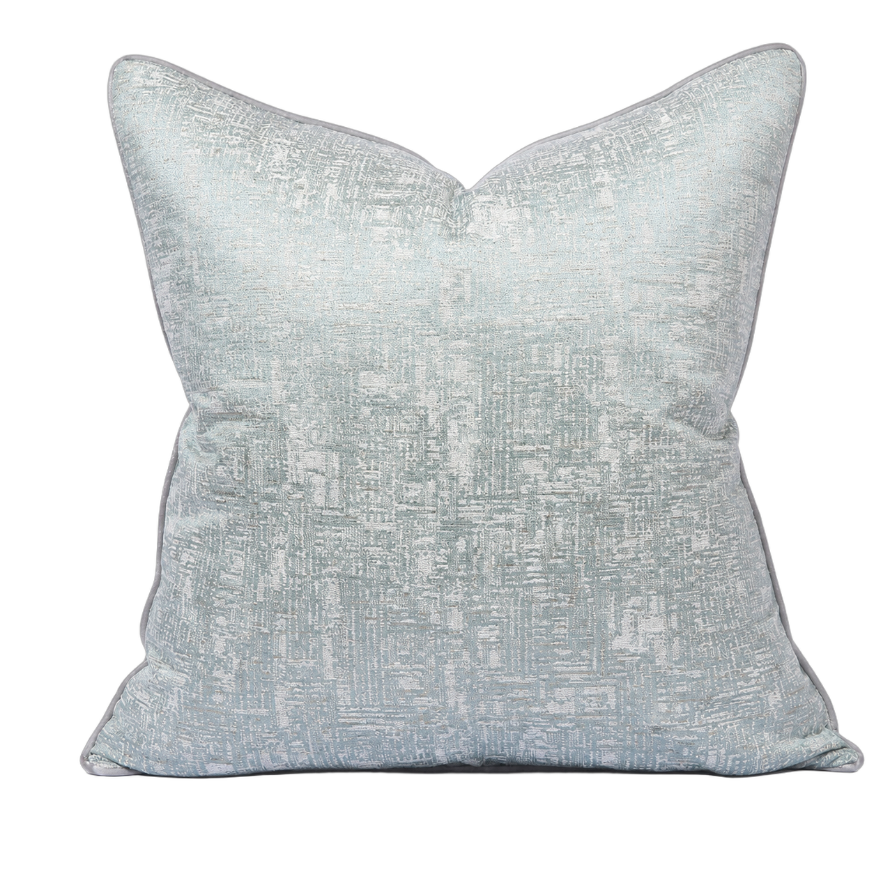 Cojín tela Jacquard jaspeado suave, Verde agua (60*60cm)