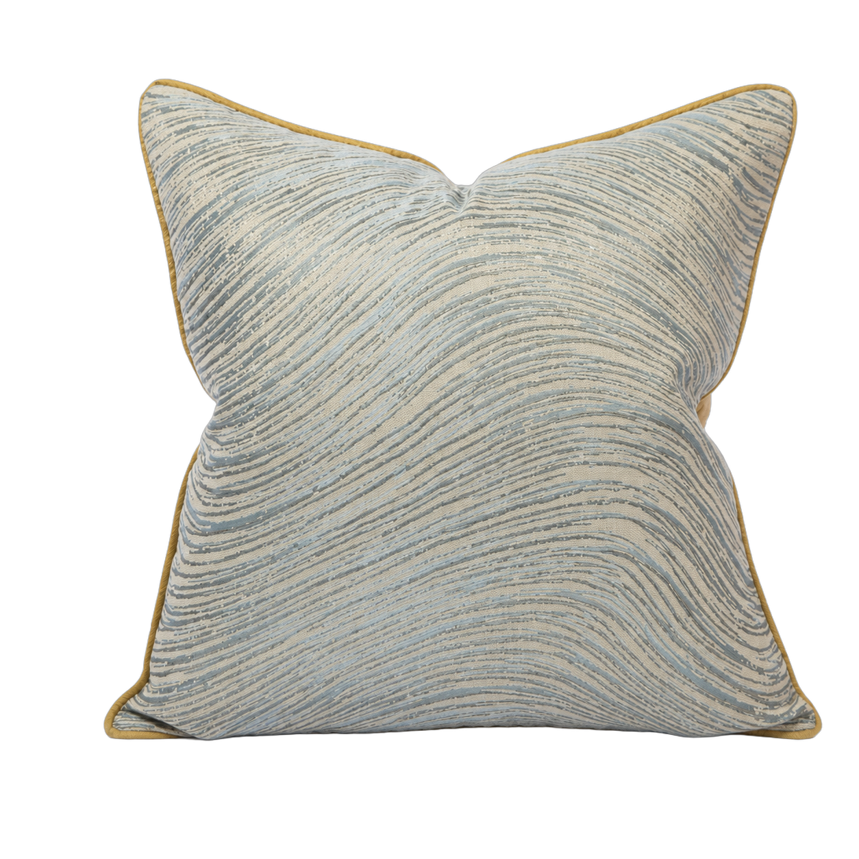 Cojín tela Jacquard onda metalizada, Verde menta (45*45cm)