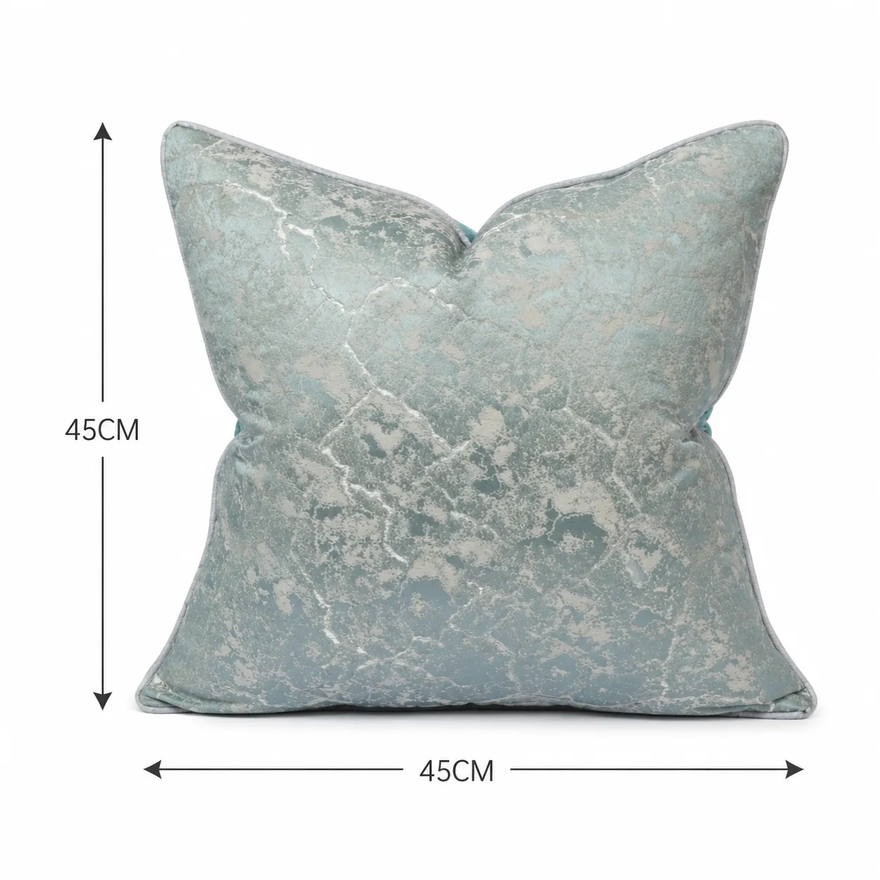Cojín de terciopelo arrugado, Celeste (45*45cm)