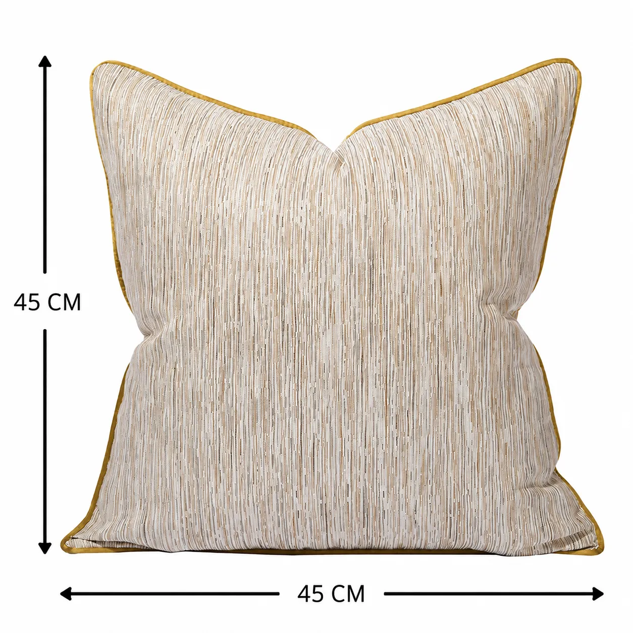 Cojín tela Jacquard lineal, Dorado (45*45cm)