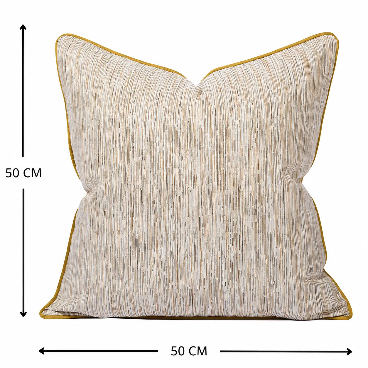 Cojín tela Jacquard lineal, Dorado (50*50cm)