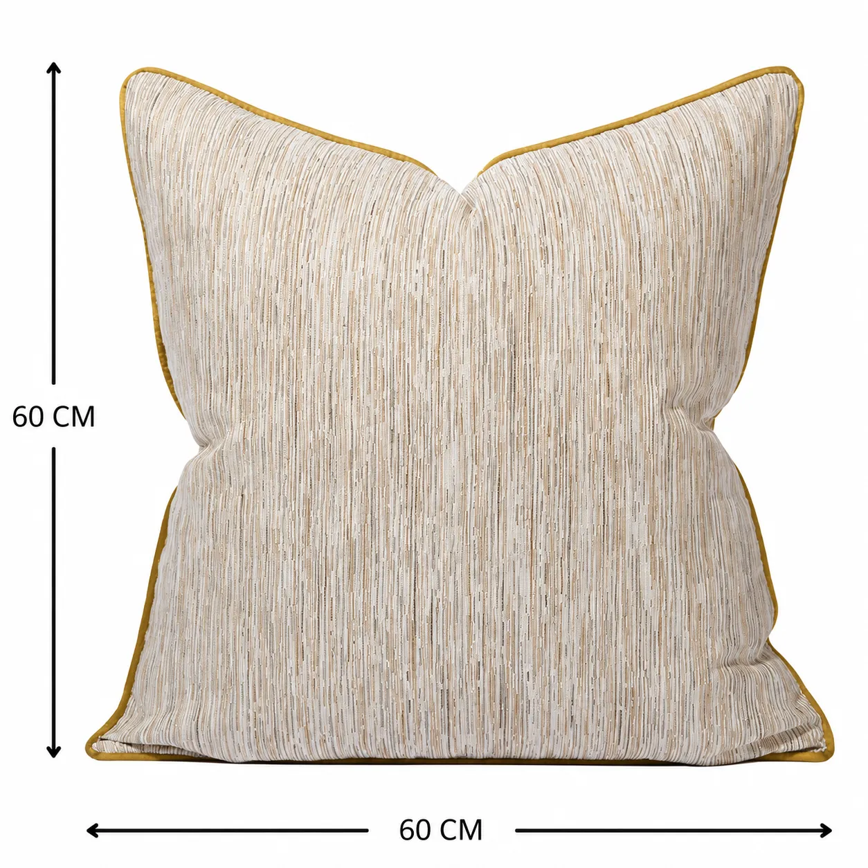 Cojín tela Jacquard lineal, Dorado (60*60cm)