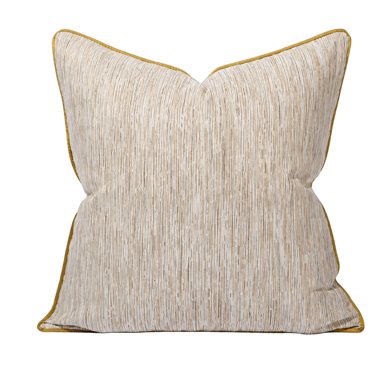 Cojín tela Jacquard lineal, Dorado (60*60cm)
