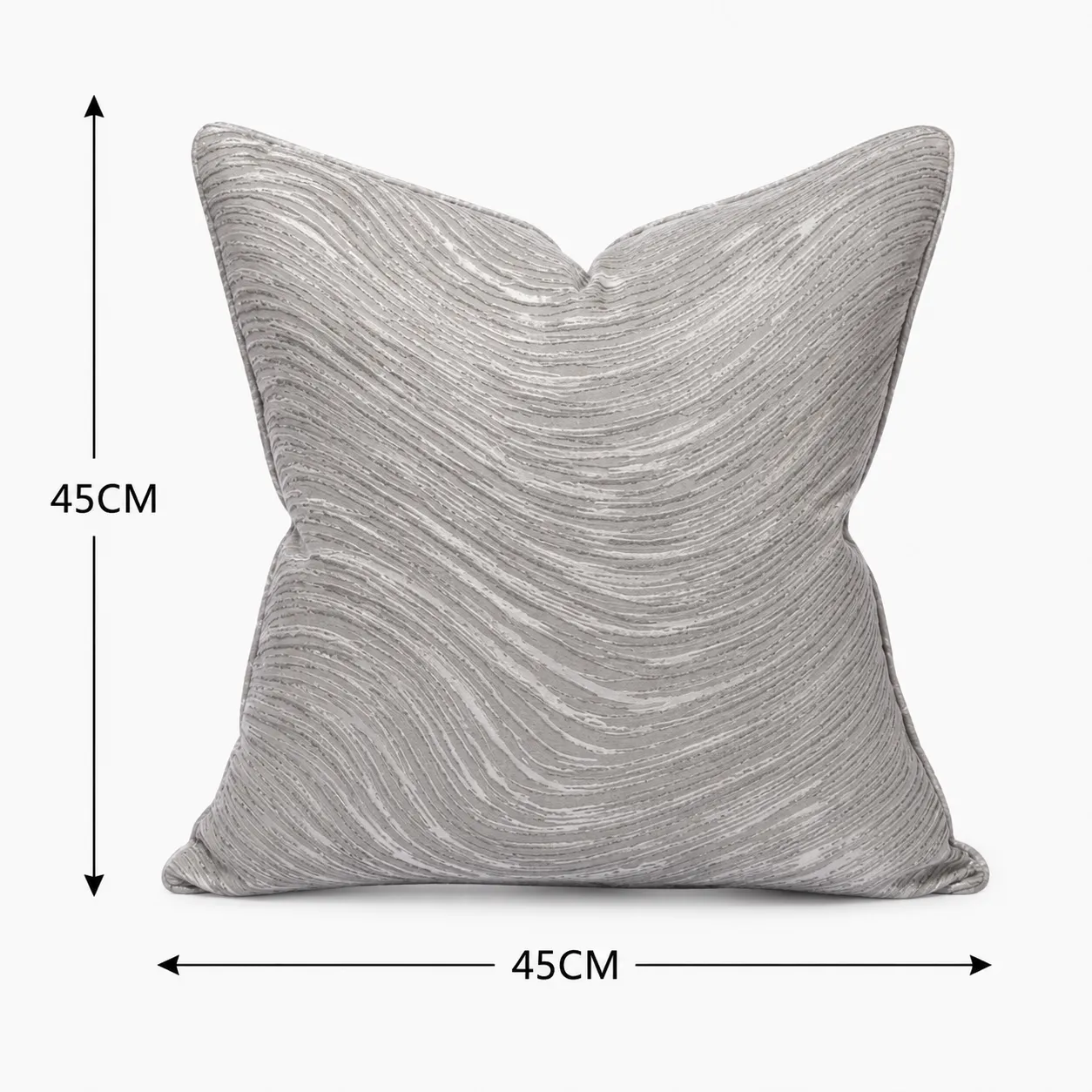 Cojín ondas metalizadas, Gris (45*45cm)