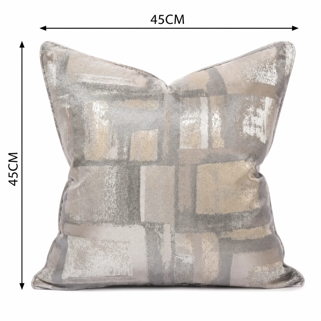 Cojín geométrico degradé, Beige y gris (45*45cm)