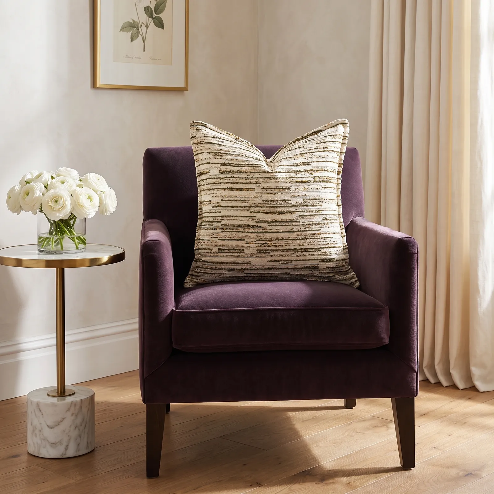 Cojín tela Jacquard ladrillo, Beige (45*45cm)