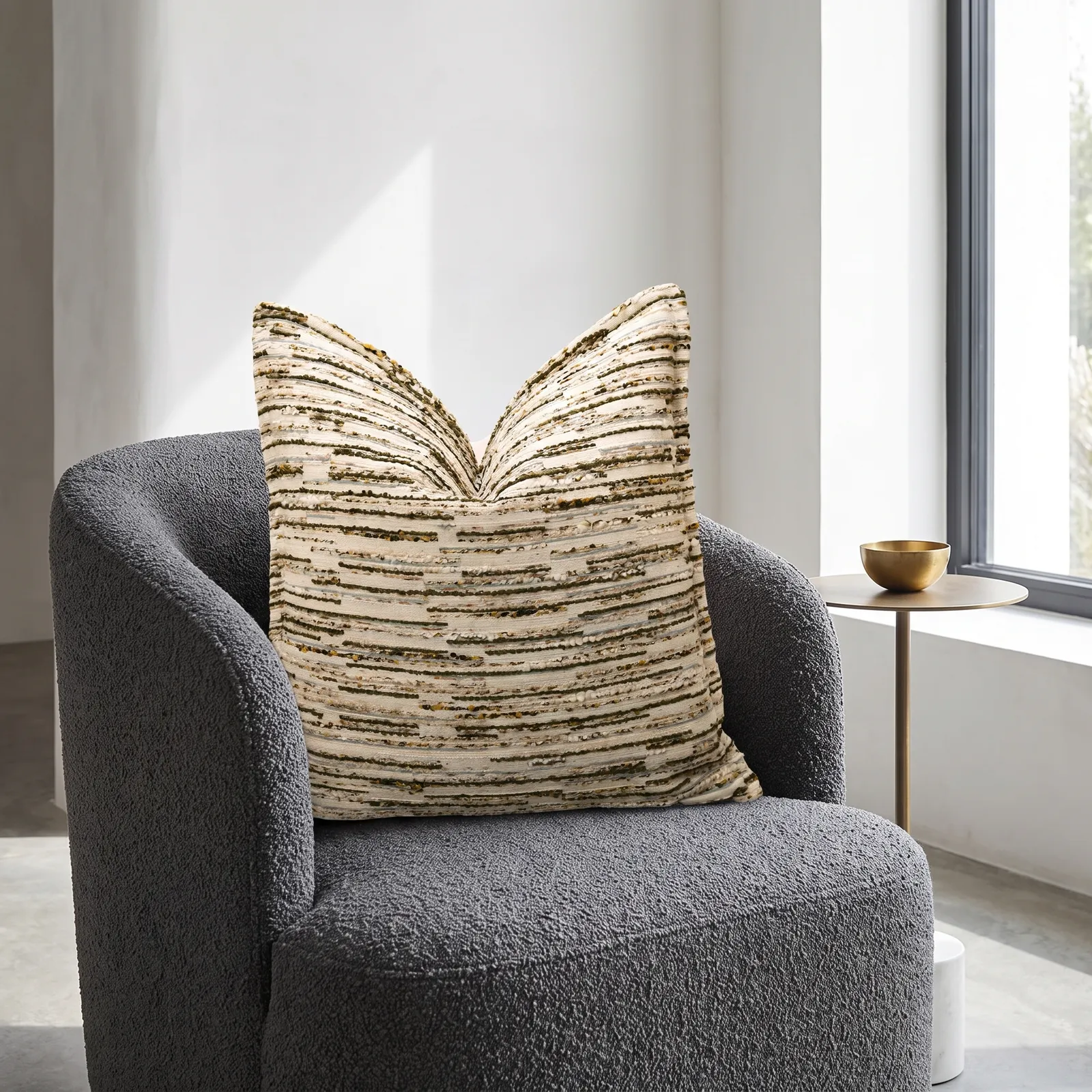 Cojín tela Jacquard ladrillo, Beige (50*50cm)