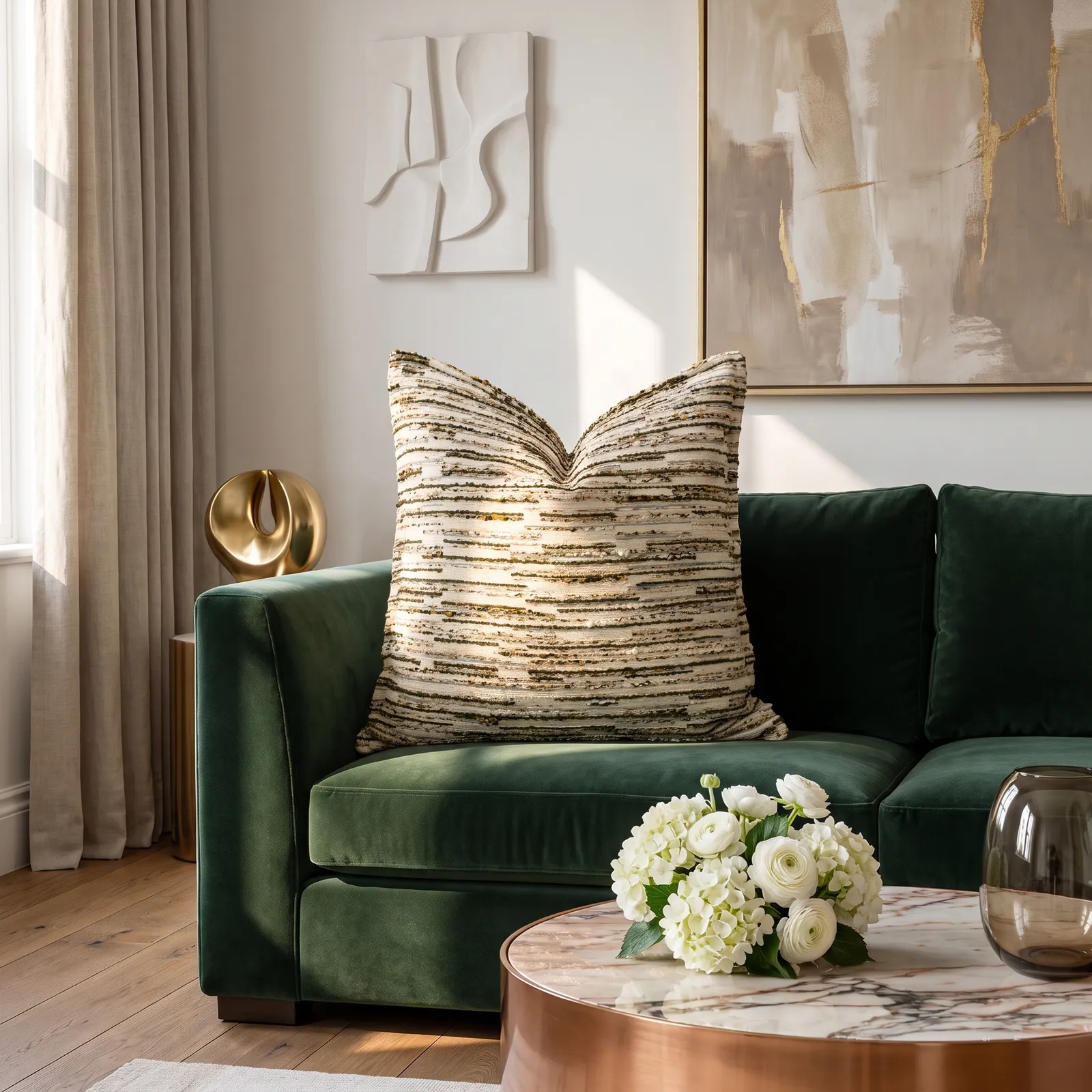 Cojín tela Jacquard ladrillo, Beige (60*60cm)