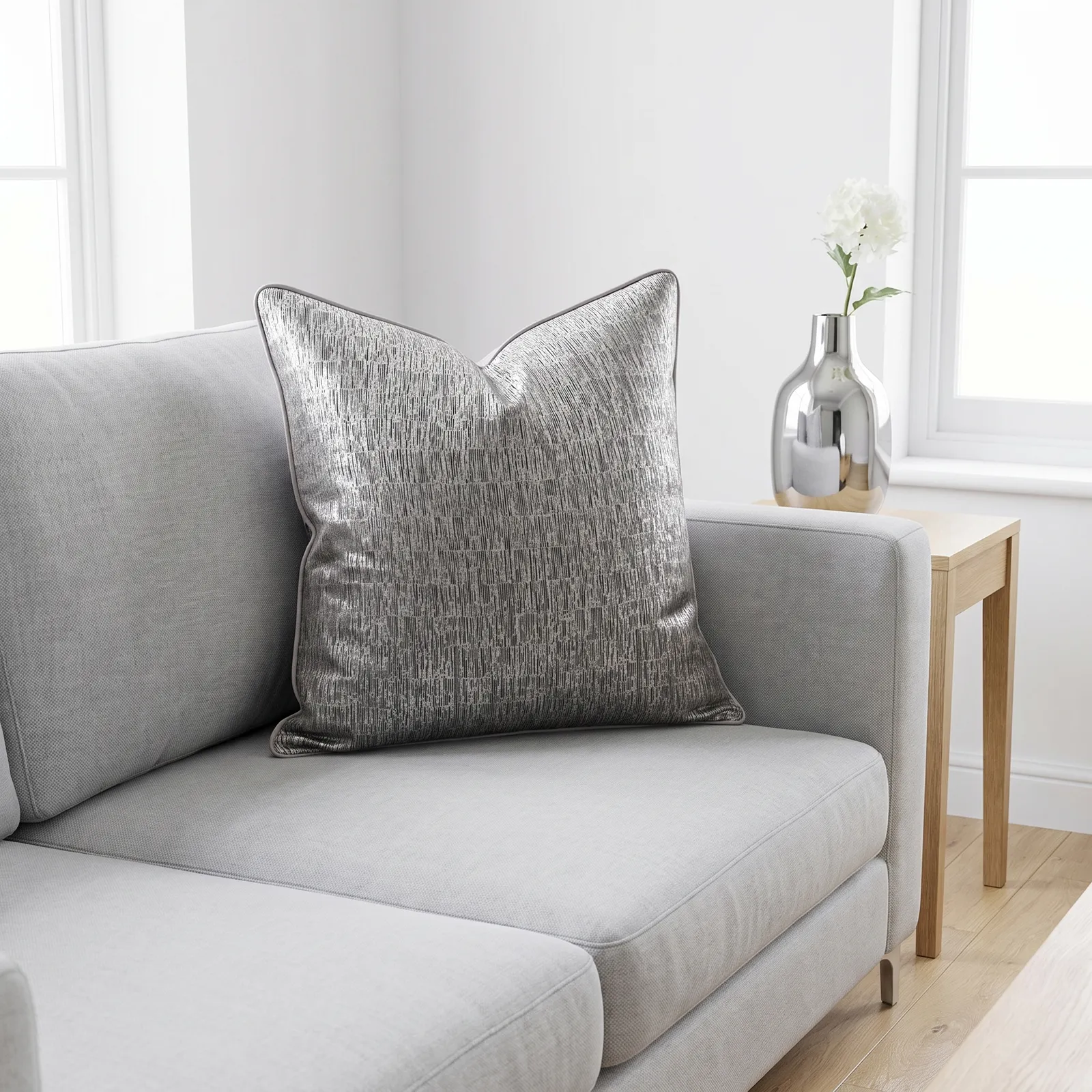Cojín tela Jacquard liso, Metalizado (45*45cm)