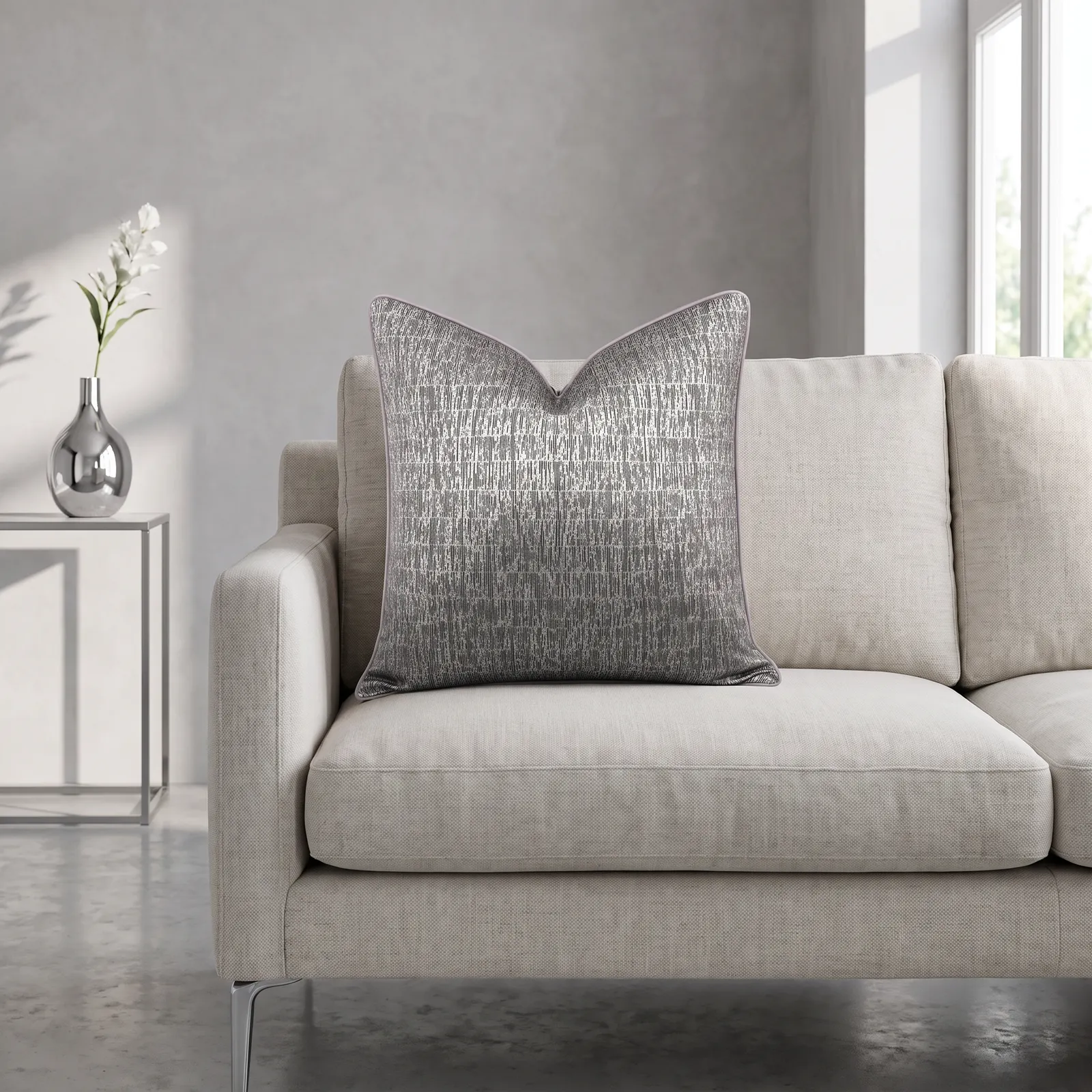 Cojín tela Jacquard liso, Metalizado (50*50cm)