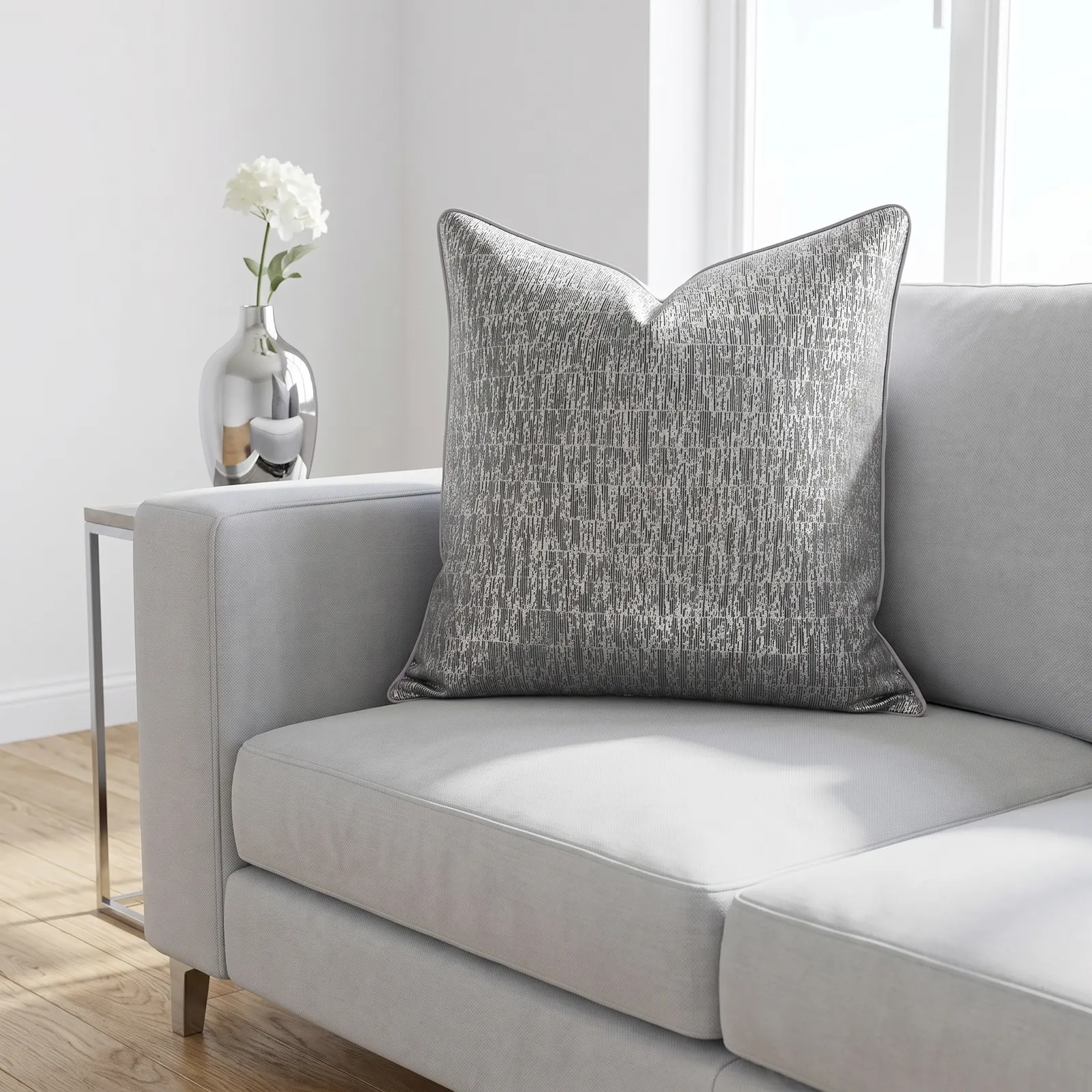 Cojín tela Jacquard liso, Metalizado (60*60cm)