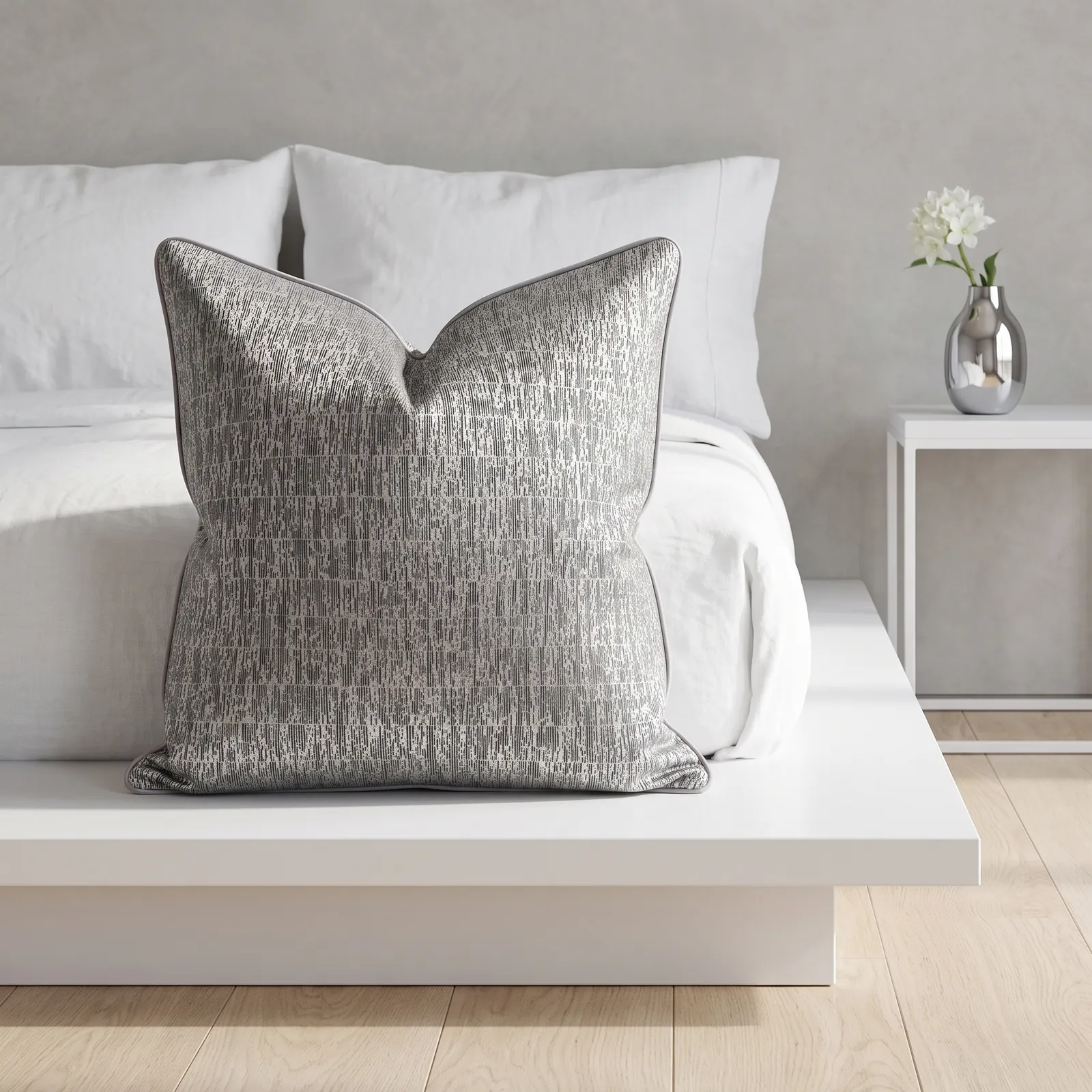 Cojín tela Jacquard liso, Metalizado (60*60cm)